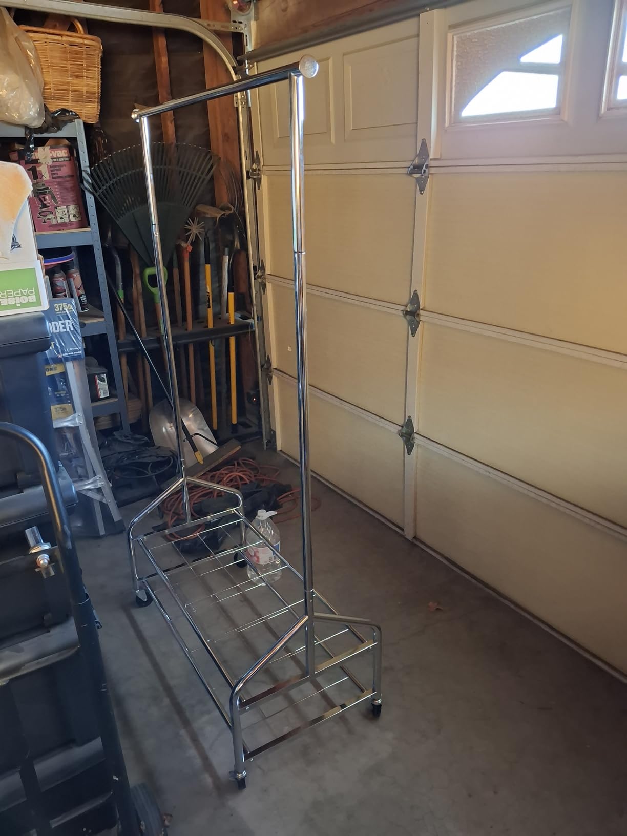 Heavy Duty Clothes Rack, Rolling Clothing Rack Load 650 LBS for Hanging Clothes with 2 Sturdy Shelves, Metal Garment Rack with Wheels for Bedroom, Laundry Room, Retail Store, Silver customer photo 1