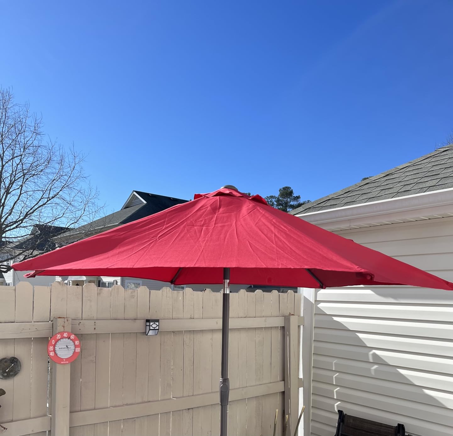 JEAREY 7.5 ft Outdoor Patio Umbrella, Table Umbrella, Beige customer photo 2