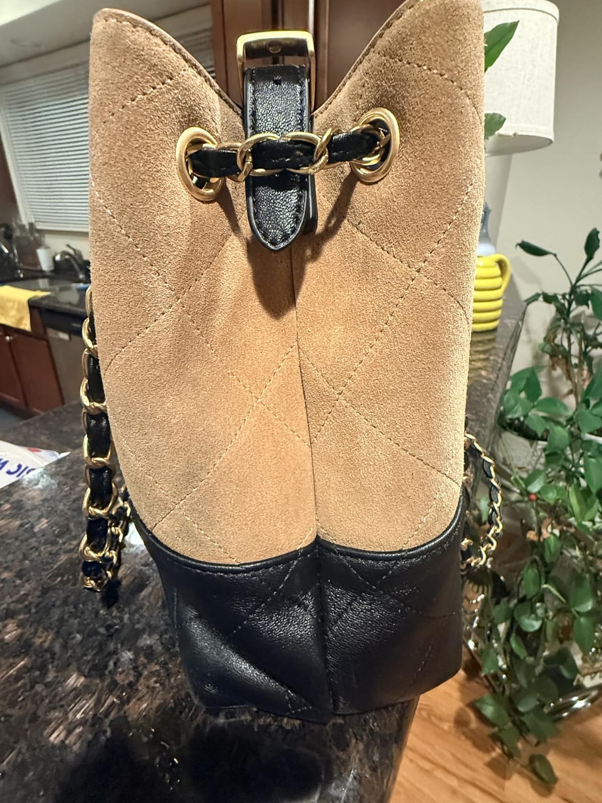 DORIS&JACKY Top Handle Lambskin Satchel Purse for Women Designer Tote Bag | Soft Suede Leather Shoulder Bag with Twist Lock Closure and Chain Strap, Formal Quilted Two Tone Daily Work Handbags customer photo 1