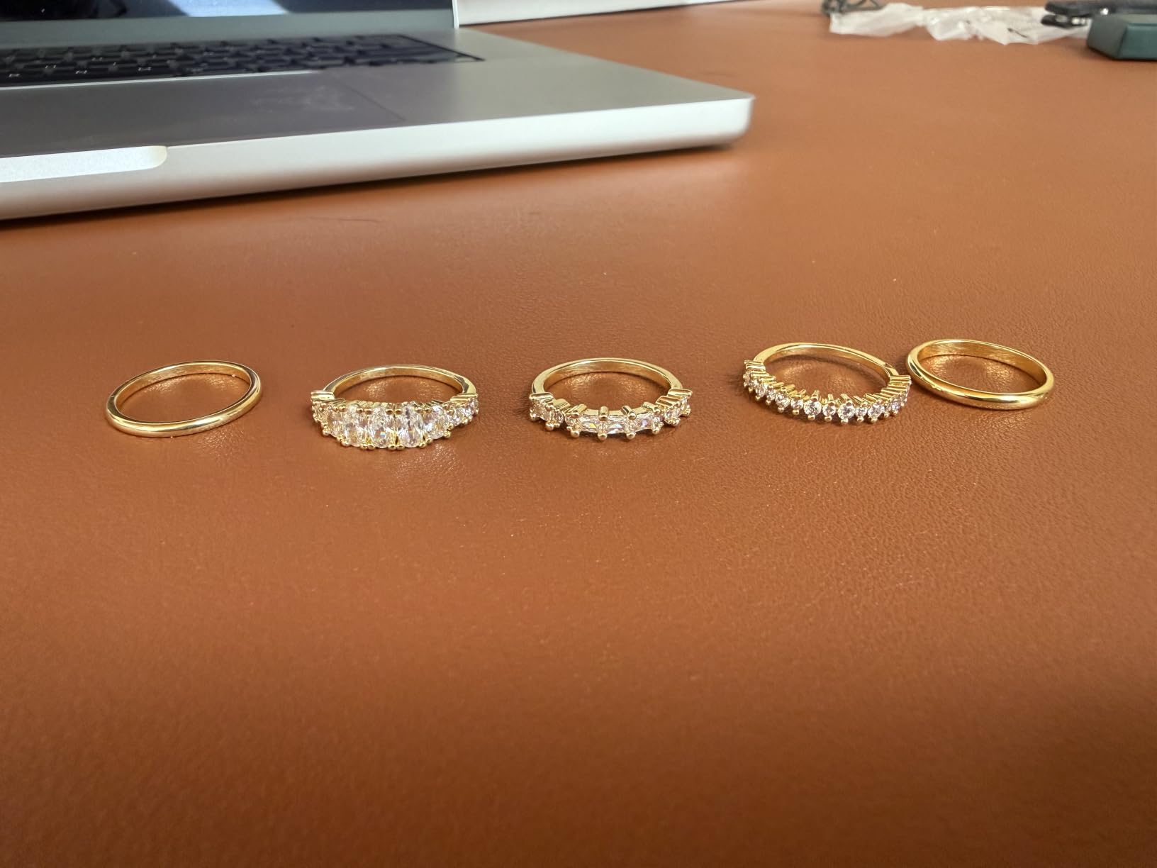 Tungary Gold Stackable Rings for Women Non Tarnish, Wedding Bands Set customer photo 1
