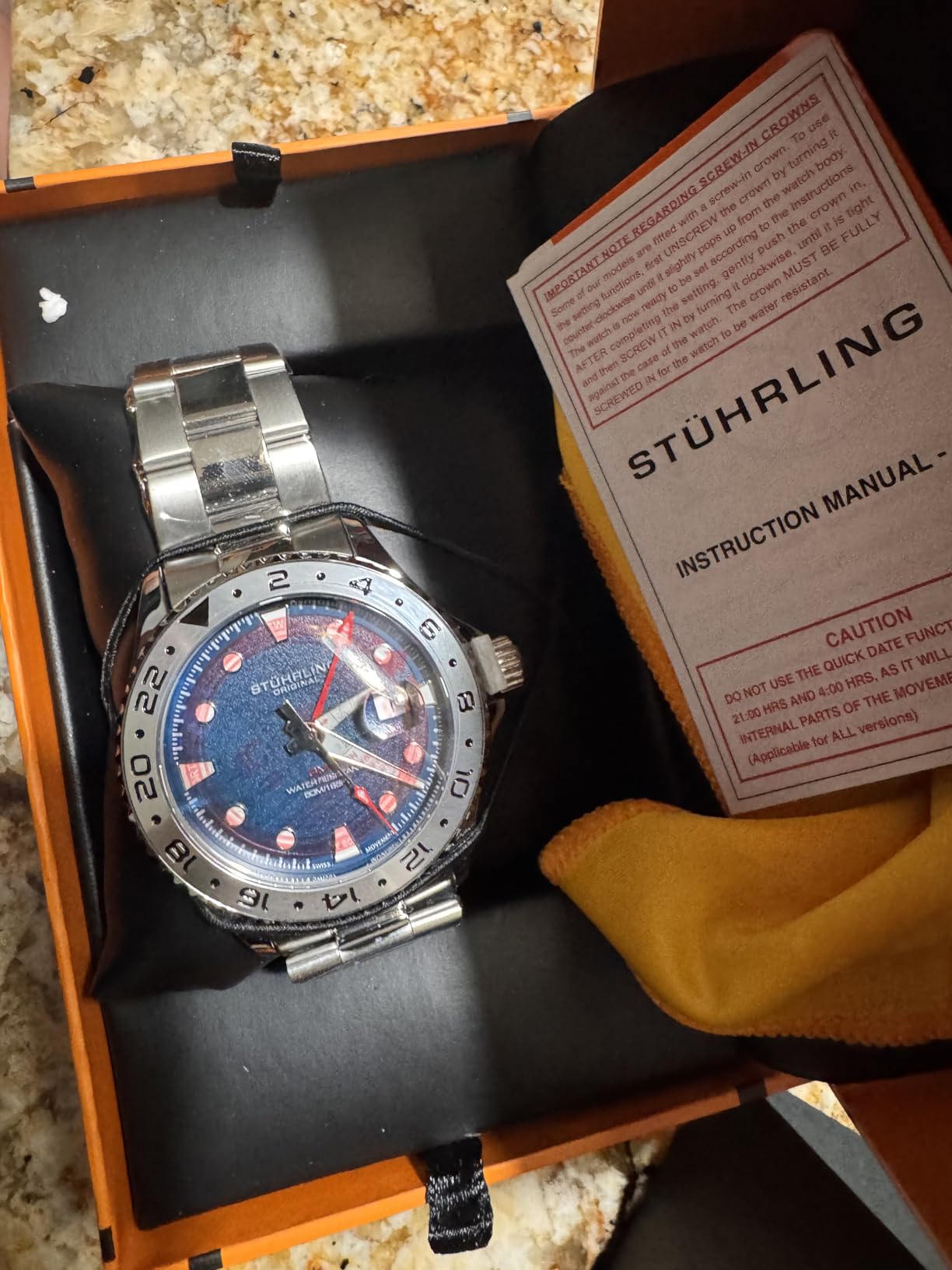 Equinox GMT 4077 Men's Quartz GMT Watch - Dual-Time Movement, Bi-Directional Bezel, Stainless Steel Bracelet customer photo 1