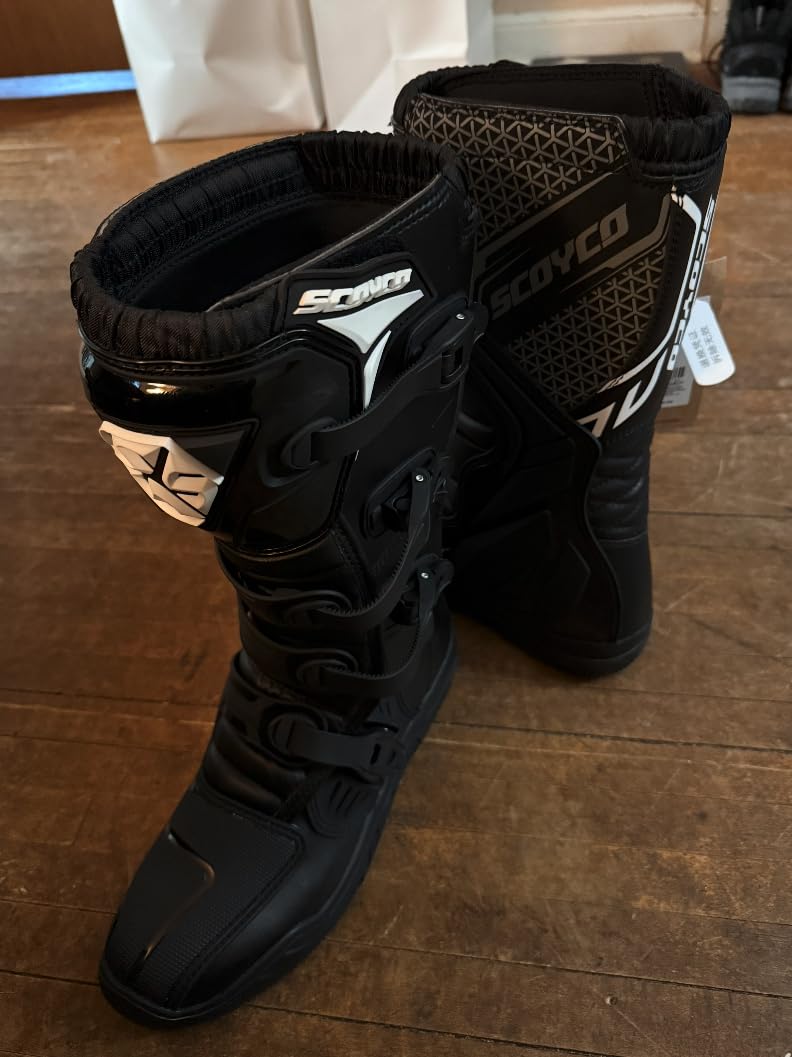 Scoyco Dirt Bike Boots for Men CE Level 1 Enduro Motocross Footwear | Shin Guard & Ankle TPU Protection Full Leather customer photo 1