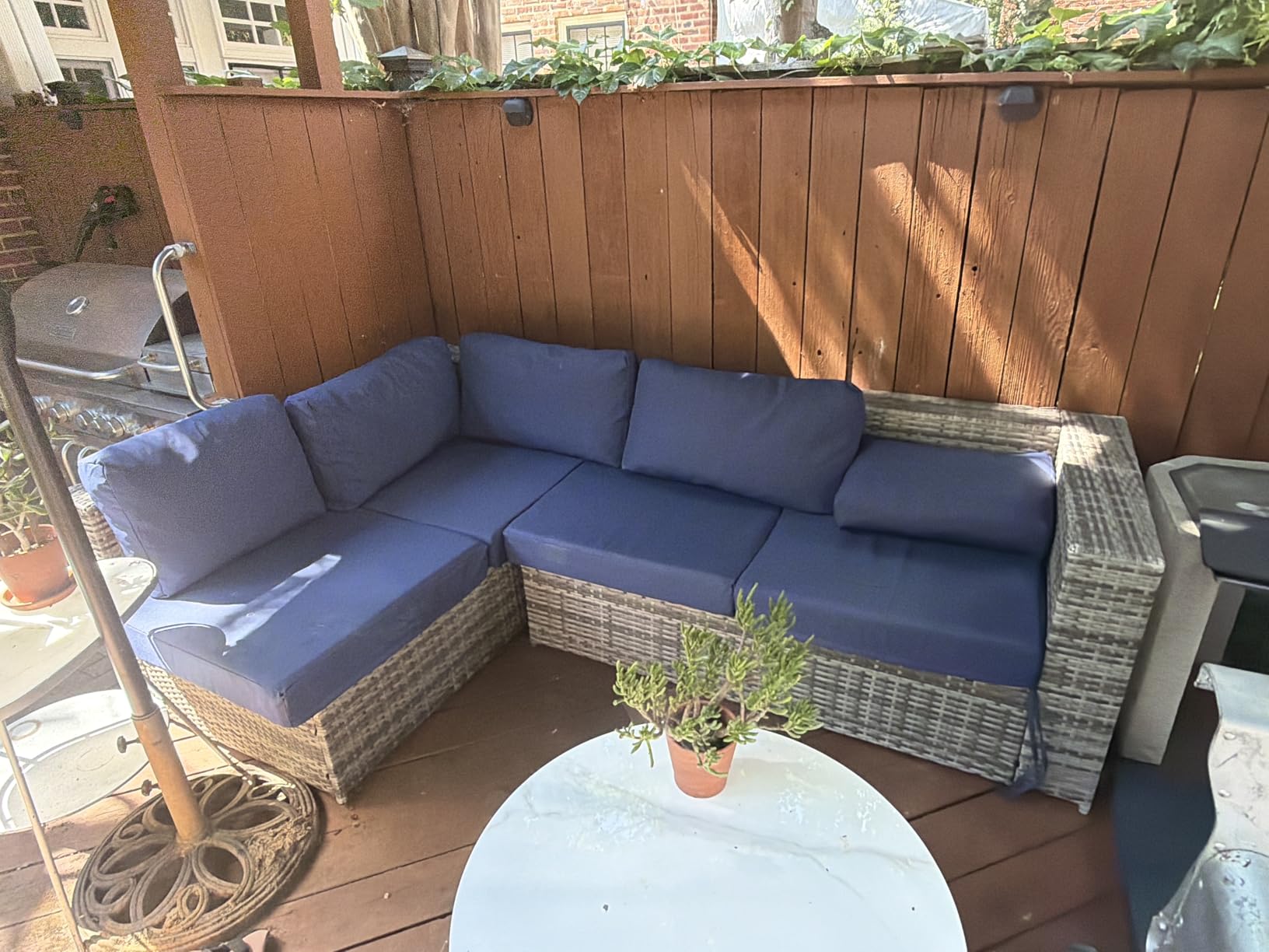 7-Piece Patio Furniture Cushions Set, Replacement Outdoor Cushions for 4-Seat Patio Sectional, Waterproof & Fade Resistant Deep Seat Cushion for Outdoor Sofa, Navy Blue customer photo 1