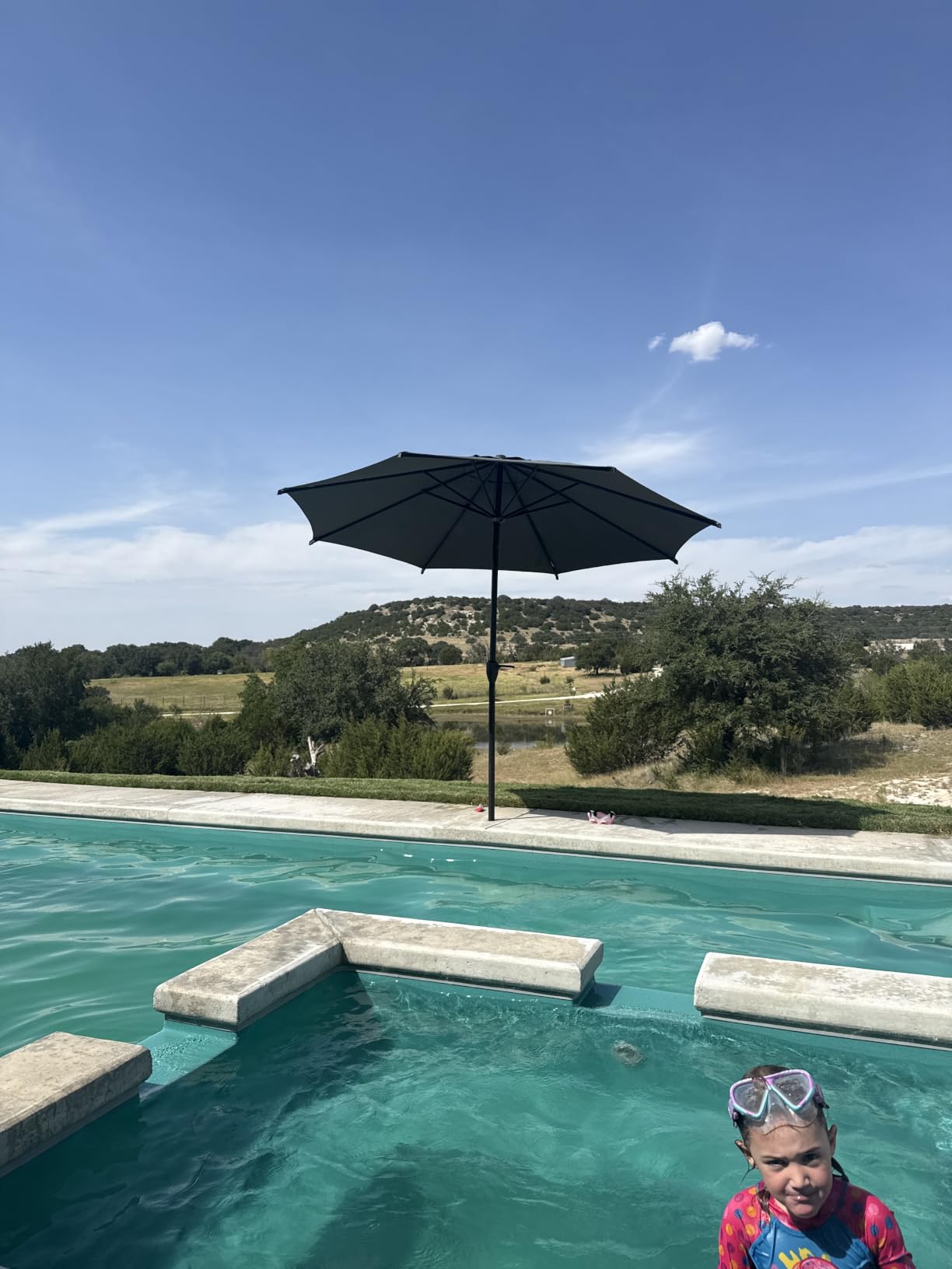 Abba Patio 9FT Lyon Outdoor Patio Umbrella Outdoor Table Umbrella with Crank Market Umbrella 8 Sturdy Ribs UV Protection Waterproof and Push Button Tilt for Garden Deck Backyard, Purple customer photo 2