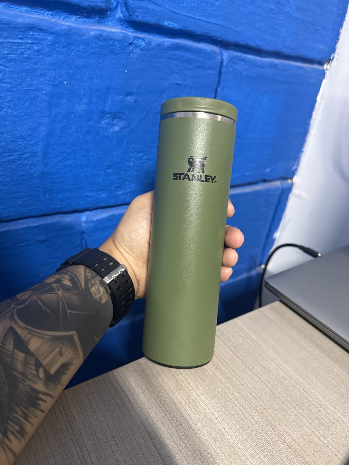 STANLEY Transit FlipTop Mug 16 oz, Leakproof Coffee Travel Cup, Vacuum Insulated Stainless Steel, Ash customer photo 2