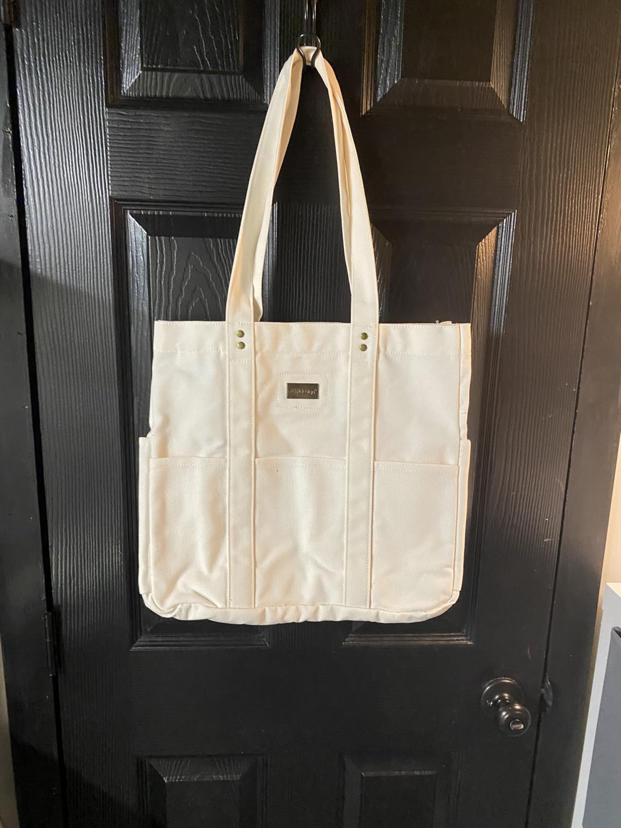 TOPDesign Large Canvas Tote Bag for Women, Shoulder Bag with Laptop Sleeve & Pockets customer photo 1