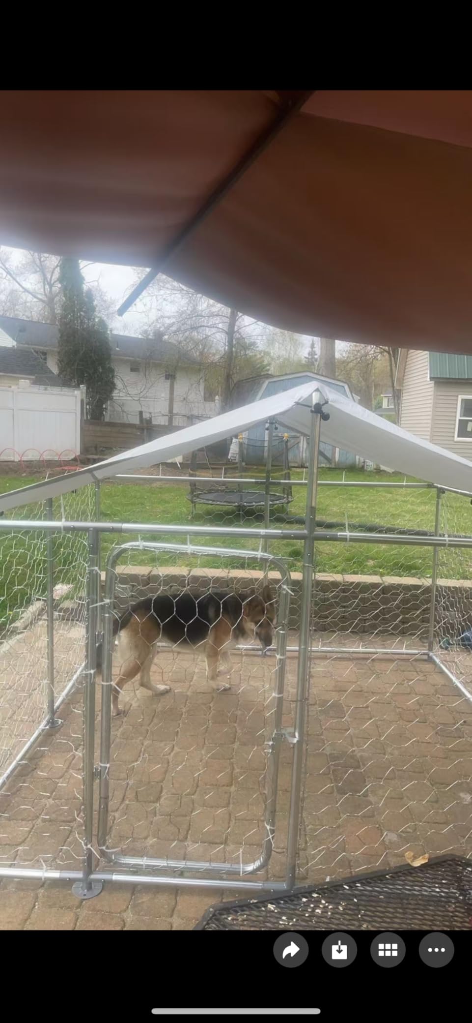 20x10 FT Large Dog Kennel Outdoor, Dog Run with Roof for Large Dog | Dog Kennel Outdoor with Heavy-duty Steel Frame, Waterproof & UV-Resistant Canopy, Security Lock, Backyard Use customer photo 1