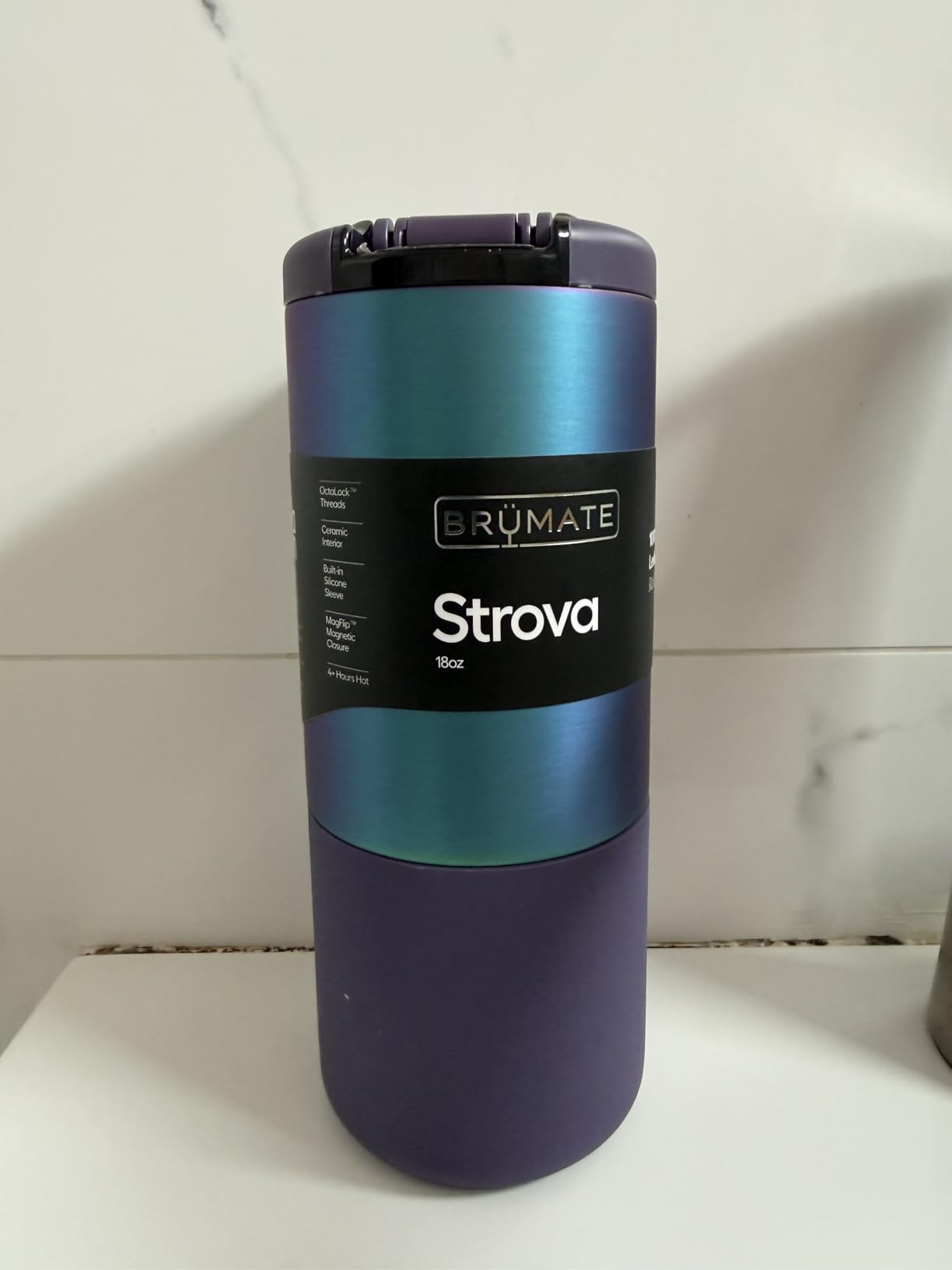 BruMate Strova 18oz 100% Leakproof Insulated Coffee Mug, Ceramic-Lined Interior, Locking Flip Lid (Matte Black) customer photo 1