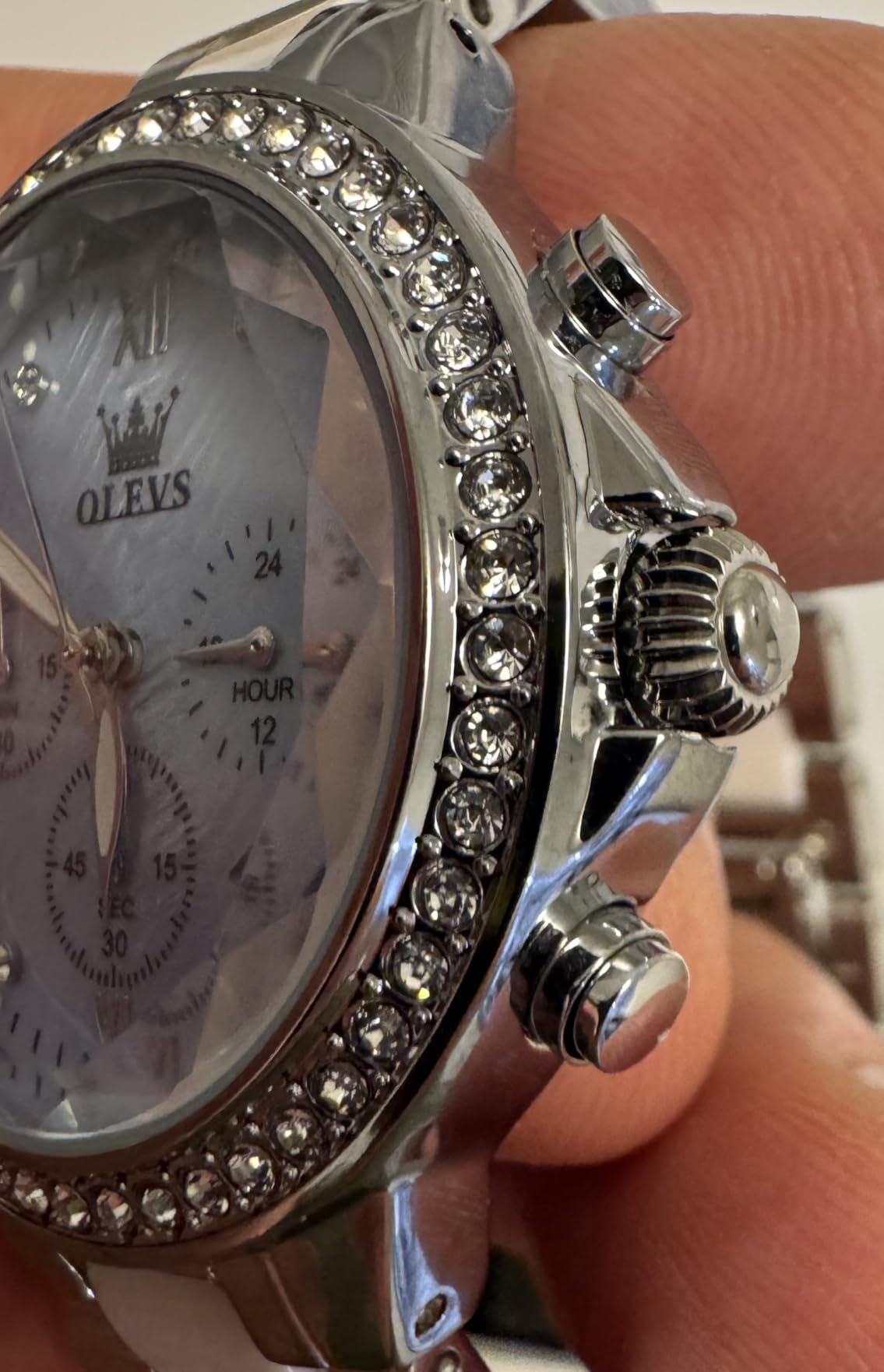 OLEVS Women's Watch Ceramic and Stainless Steel Bracelet Mother of Pearl customer photo 1