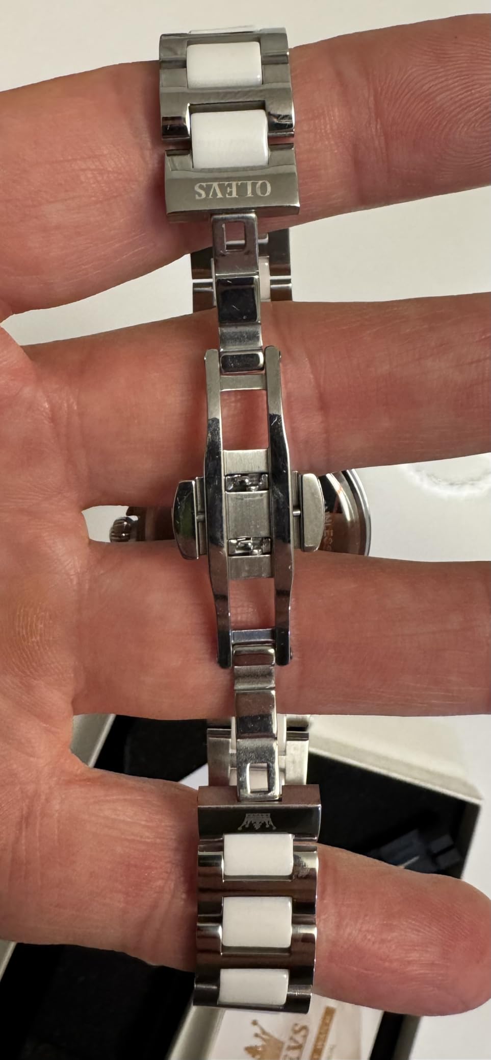OLEVS Women's Watch Ceramic and Stainless Steel Bracelet Mother of Pearl customer photo 2
