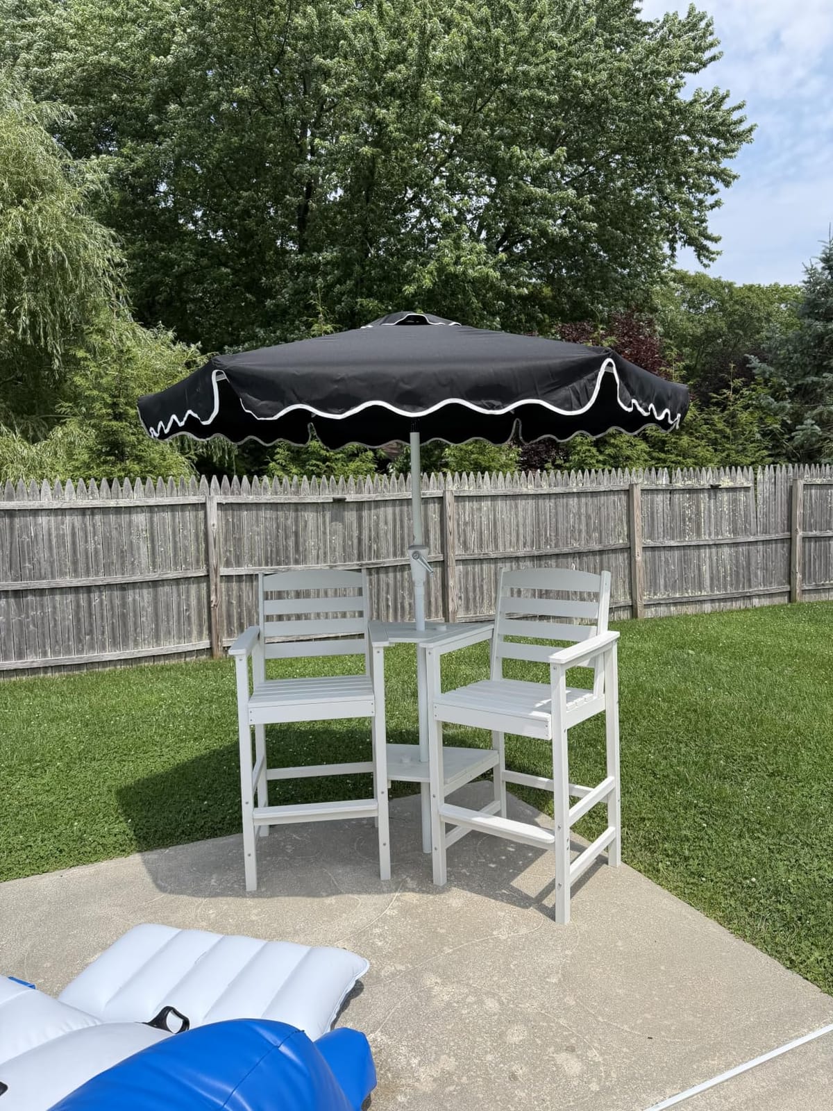 Best Choice Products 7.5ft Patio Market Umbrella with Wavy Trim, UV-Fade-Resistant 210g Canopy, Crank & Tilt, Wind Vent, Heavy-Duty Frame - Navy Blue customer photo 2