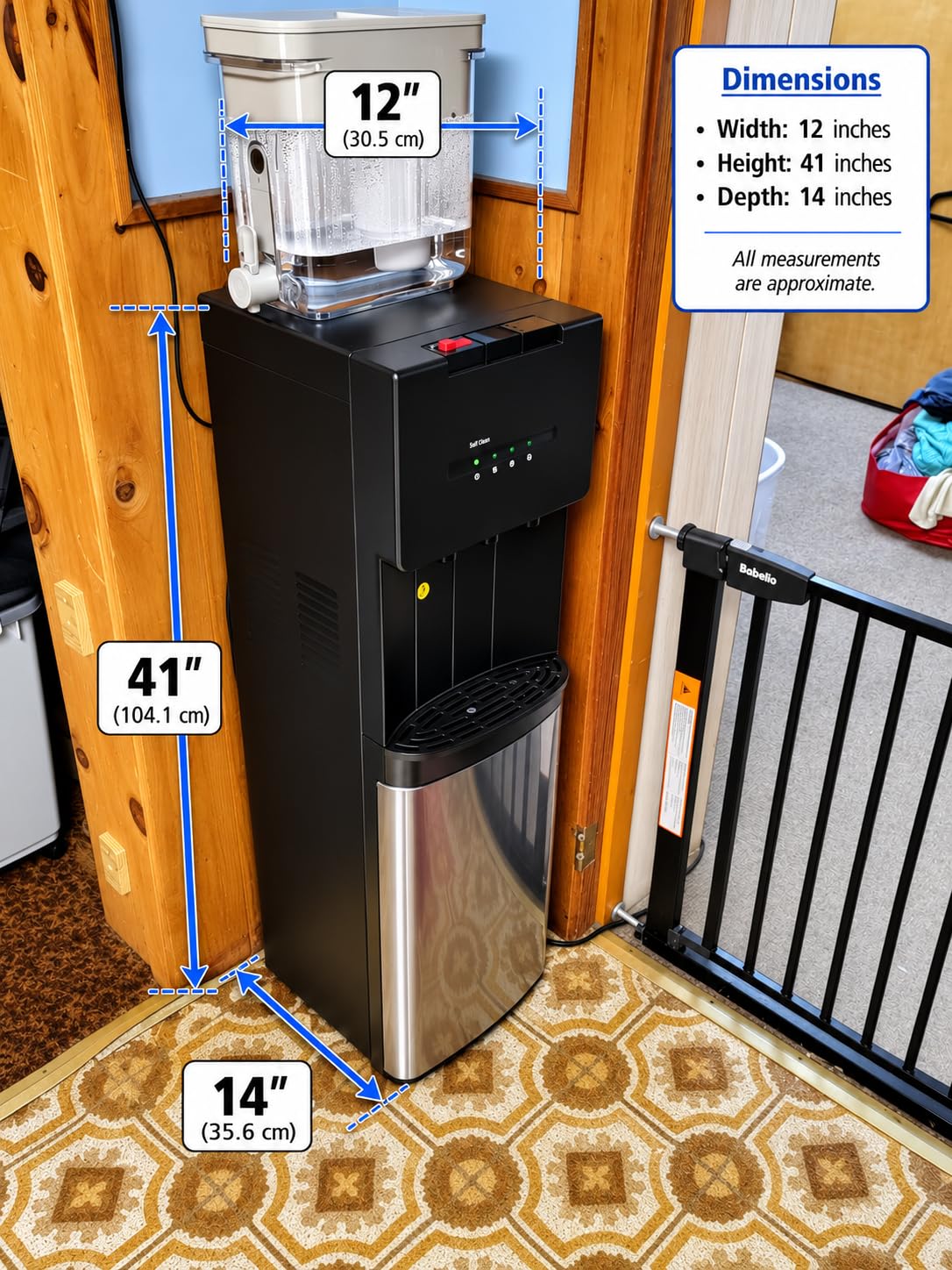 Euhomy Bottom Loading Water Dispenser, 3 Temperatures, 3 or 5 Gal Bottles | Water cooler with built-in ramp, 16.9 fl oz in 13-18 sec, 41 dB operation, child lock, LED alerts and removable drip tray customer photo 1