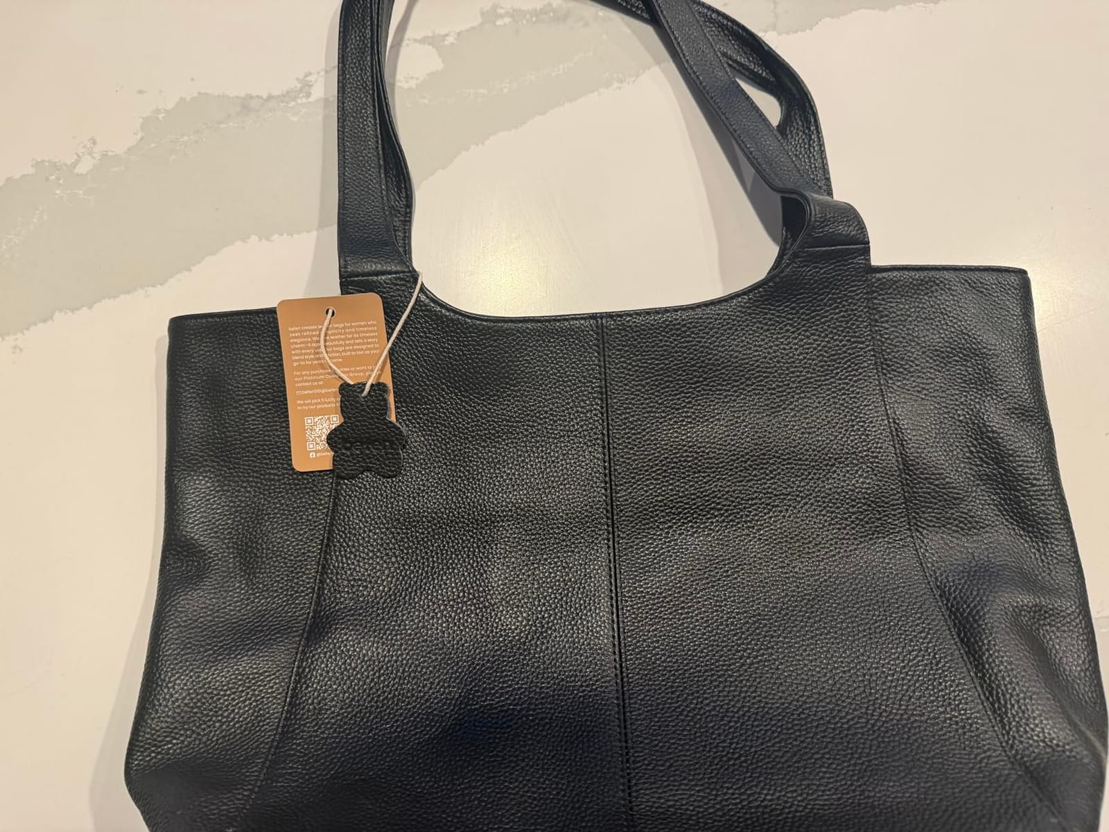 Soft Genuine Leather Tote Bag for Women Work with Zipper Slouchy Bags customer photo 1