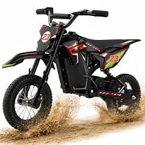 36V Electric Dirt Bike, 700W Peak Motor, Up to 15.5 MPH & 13.7 Miles, Rear Suspension & Dual Brakes, 3-Speed E-Bike for Kids Ages 3-10 (Blue-Pink) customer photo 1