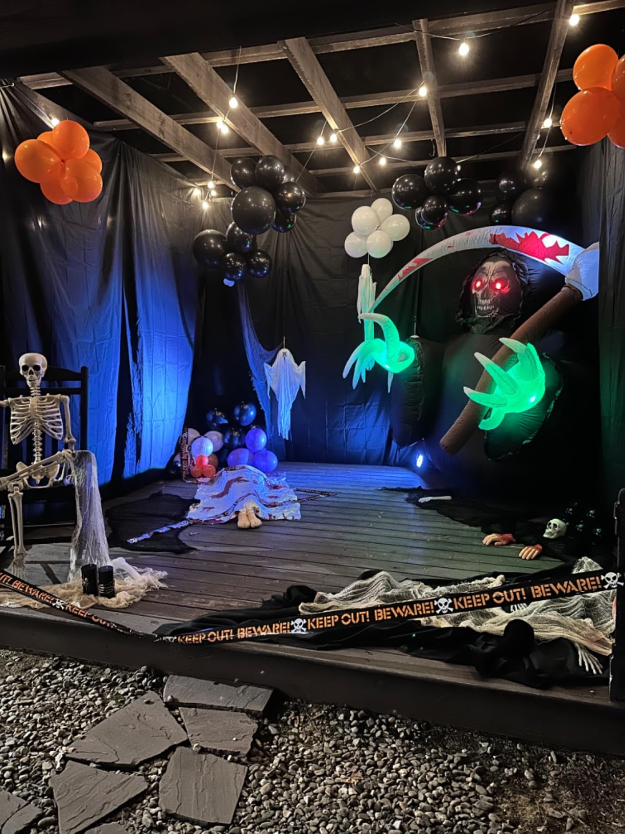 Halloween Skeletons Decorations - 5.4FT Life Size Posable Skeletons, Realistic Plastic Full Body Skeletons for Outdoor Yard Patio Lawn Garden Decor customer photo 1
