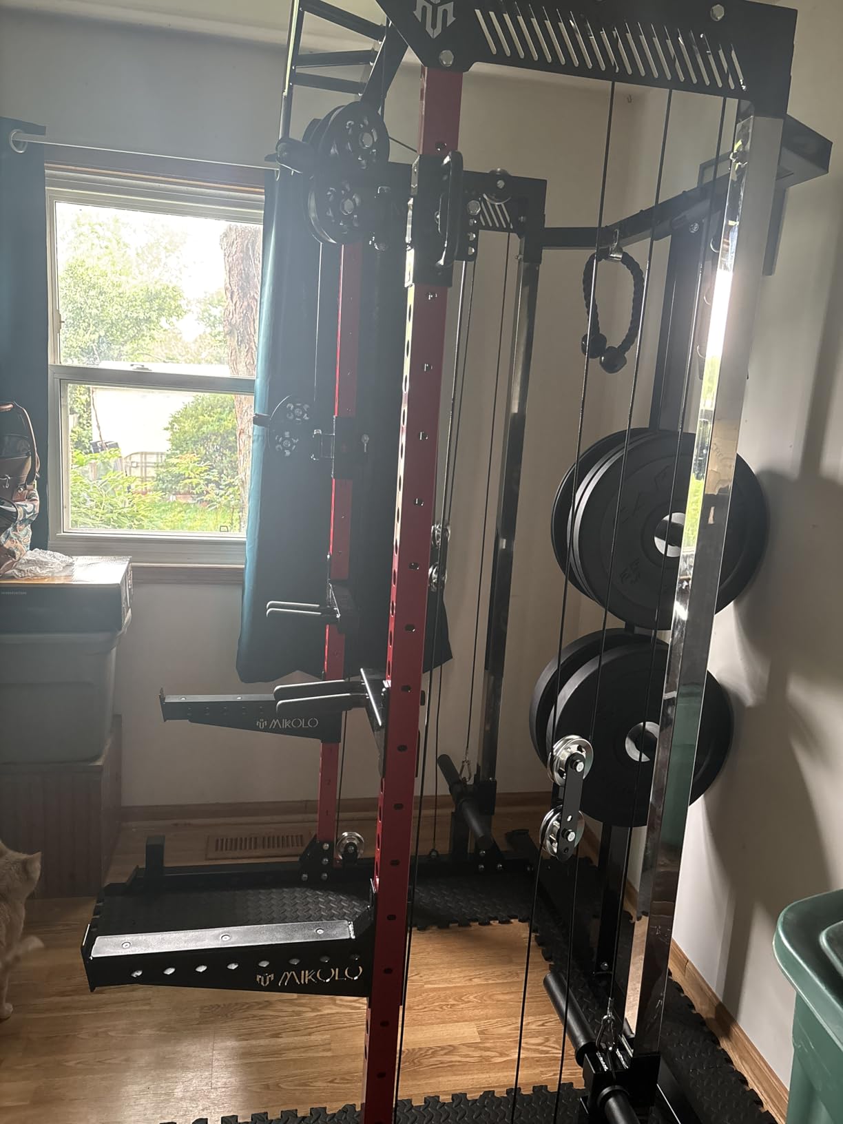 Mikolo HR06 Power Cage with Aluminum Pulleys, 2000LB Power Rack with Independent Dual Pulley System, Multi-Function Home Gym Workout Machine for Cable Crossover customer photo 1