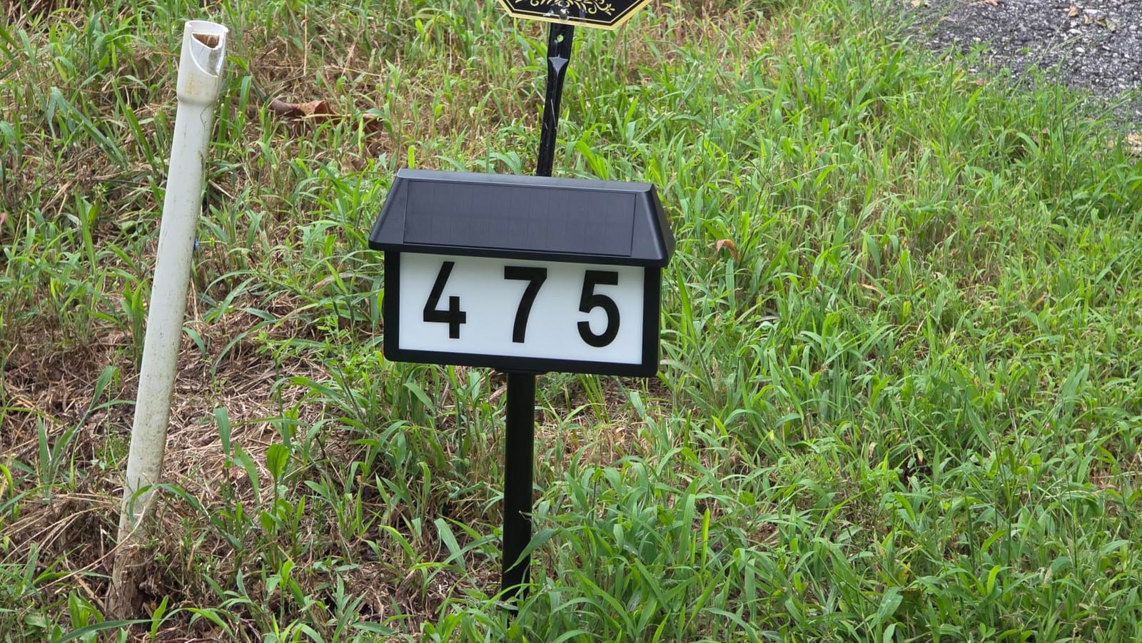Lacasa Solar Address Sign Lighted House Numbers Waterproof 3 Color Modes | Solar Powered House Number Plaque with Stake & Wall Mount, Outdoor Illuminated Address Sign for Yard, Garden, Home Entrance customer photo 2