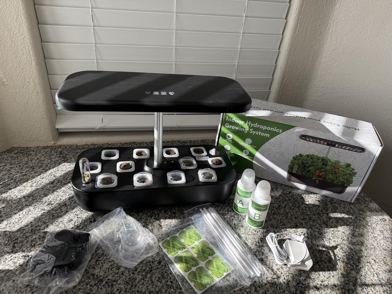 owltron Smart Hydroponics Growing System Kit, 15 Pods Indoor Herb Garden with 36W LED Grow Light & APP Control, Planting Height Up to 30