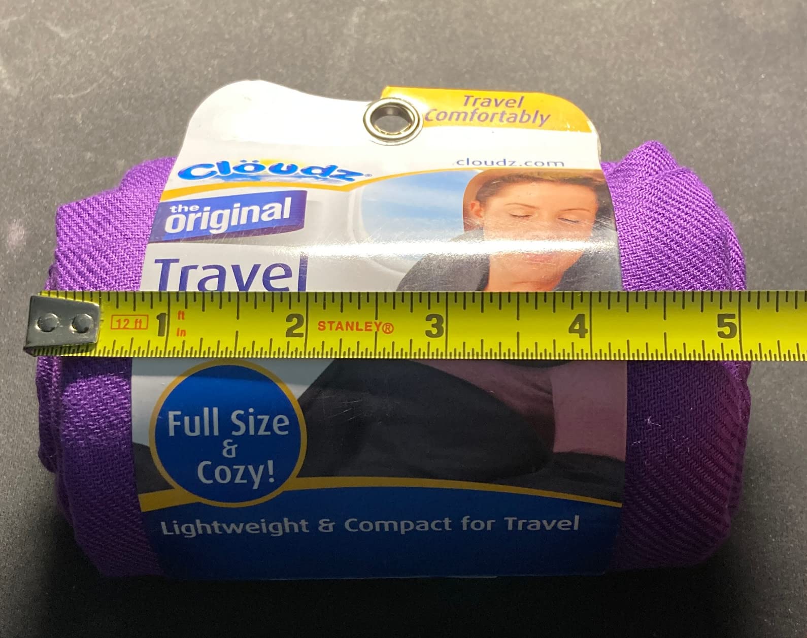 Cloudz Cozy Compact Airplane Travel Blanket for Your Flight, Car, Camping, Home or Comforting Warmth Anywhere! - Charcoal customer photo 2