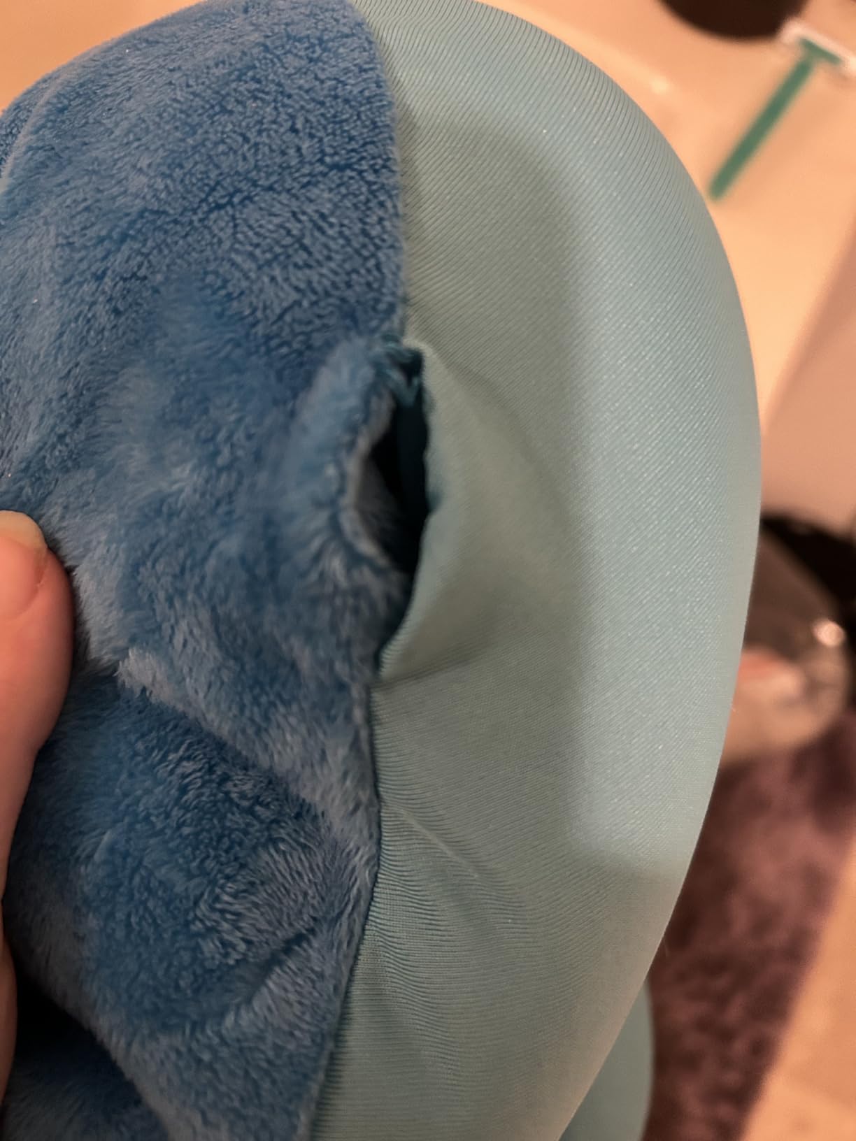 Cloudz Dual Comfort Microbead Airplane Travel Neck Pillow. Super Soft Cozy Plush Fabric on One Side, Cool Relaxing Spandex on The Other! Customize Your Comfort and Support at Home or On The Go! Grey customer photo 1