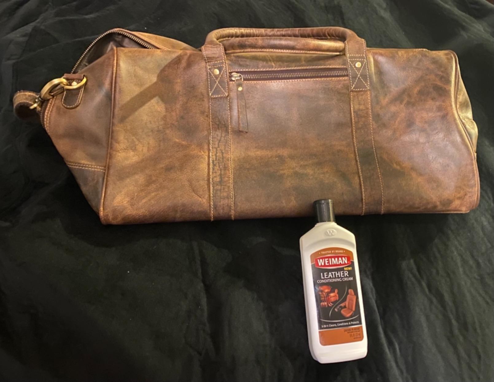 KomalC Leather Travel Duffle Bag, Cabin Carry-On for Men & Women customer photo 1