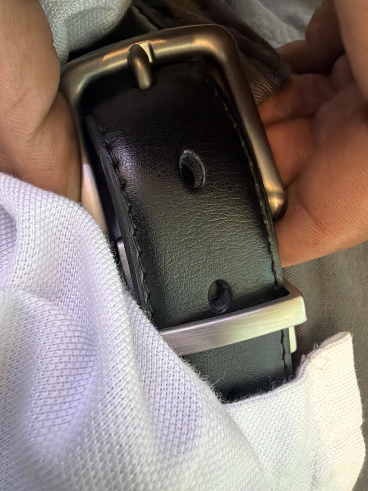 BULLIANT Men's Reversible Leather Belt Trimmable 1.25