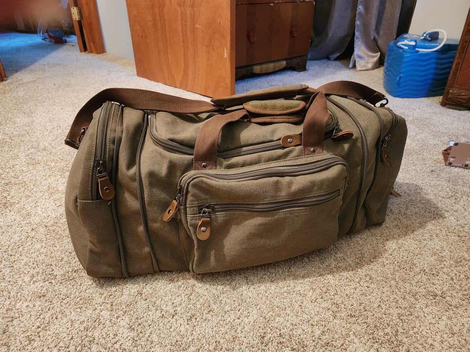 Gonex Canvas Duffle Bag, Expandable 60L Travel Overnight Weekender Bag customer photo 1