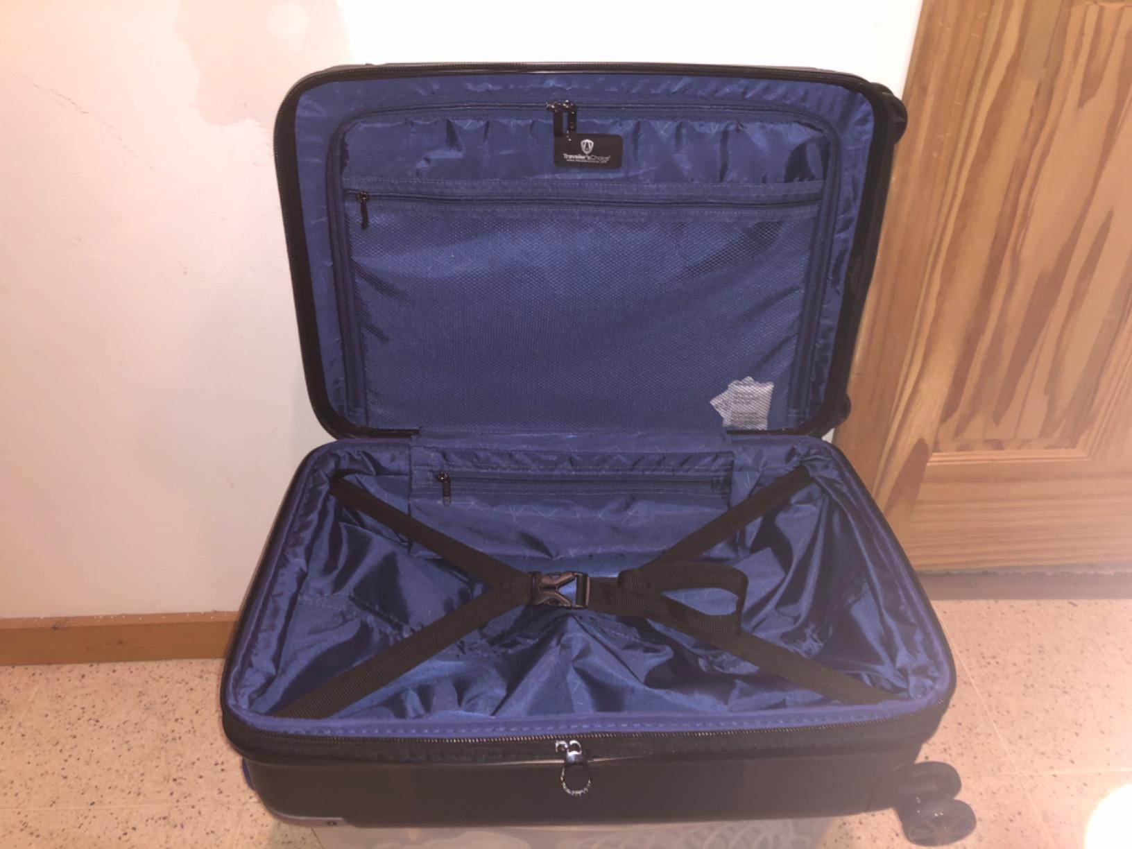 Traveler's Choice New London II Hardside Expandable Spinner Luggage, Navy, Checked-Large 29-Inch customer photo 2