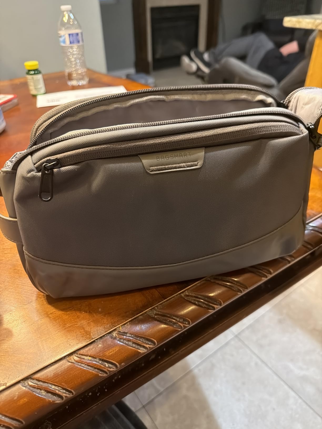 BAGSMART Toiletry Bag for Men, Travel Toiletry Organizer Dopp Kit Water-resistant Shaving Bag for Toiletries Accessories, Door Room Essentials, Black-medium customer photo 1