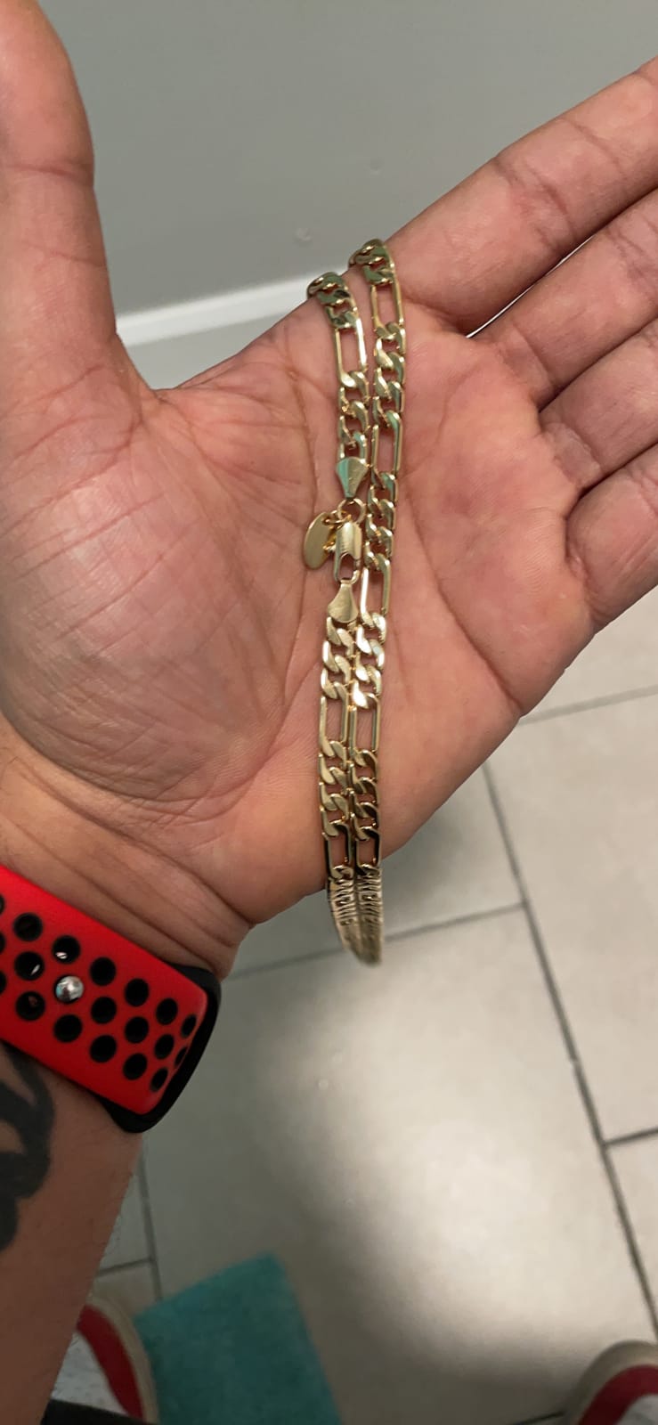 LIFETIME JEWELRY Flat Figaro Chain Necklaces for Men & Women 24k Real Gold Plated with Lifetime Replacement (4mm, 5.5mm & 7mm) customer photo 1