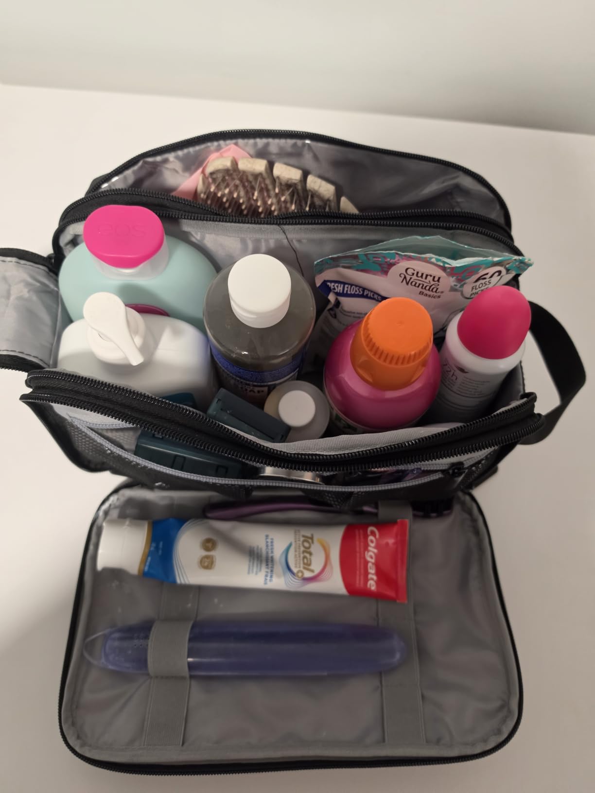 BAGSMART Toiletry Bag for Men, Travel Toiletry Organizer Dopp Kit Water-resistant Shaving Bag for Toiletries Accessories, Door Room Essentials,Grey-medium customer photo 2