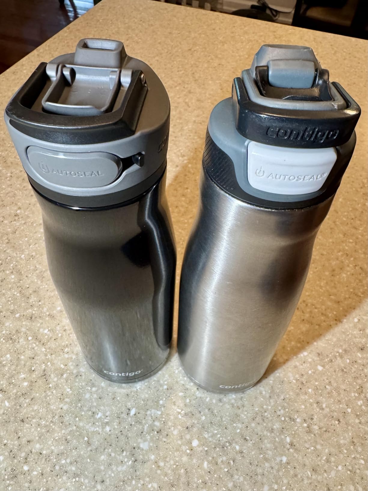 Contigo Cortland Chill 2.0 Vacuum-Insulated Stainless Steel Water Bottle, Spill-Proof Sip Technology, Interchangeable Lid, 24oz, Steel/Licorice, Perfect for Fitness Travel Everyday Use customer photo 1