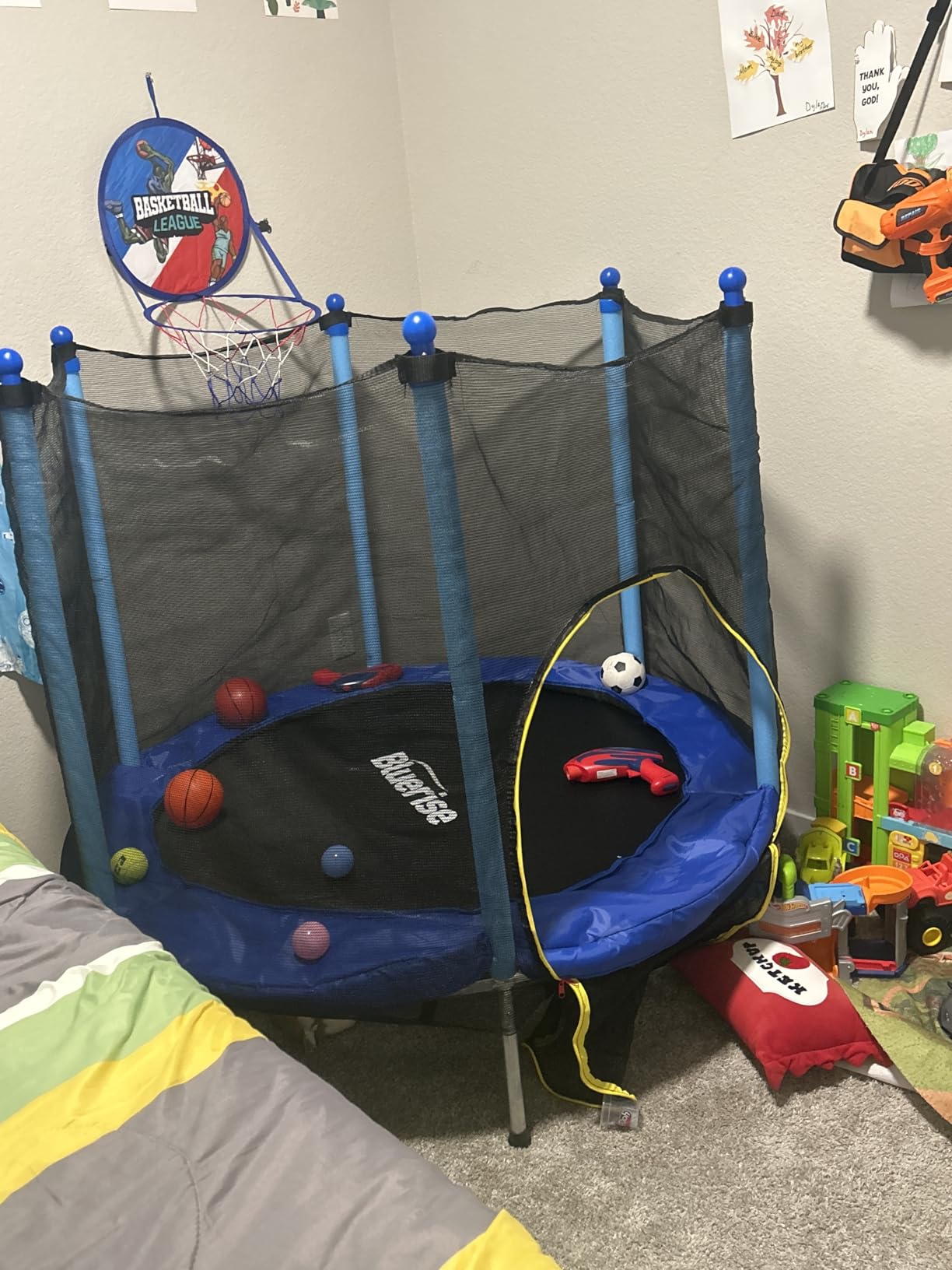BLUERISE 55'' 72'' Indoor&Outdoor with Enclosure Trampoline for Kids Gifts customer photo 1