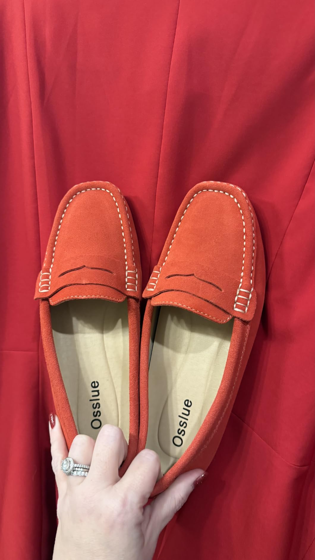Osslue Women's Suede Leather Casual Penny Loafers Retro Ladies Moccasins Driving Mocs Comfort Slip-On Fashion Boat Shoes Classic Flats customer photo 1