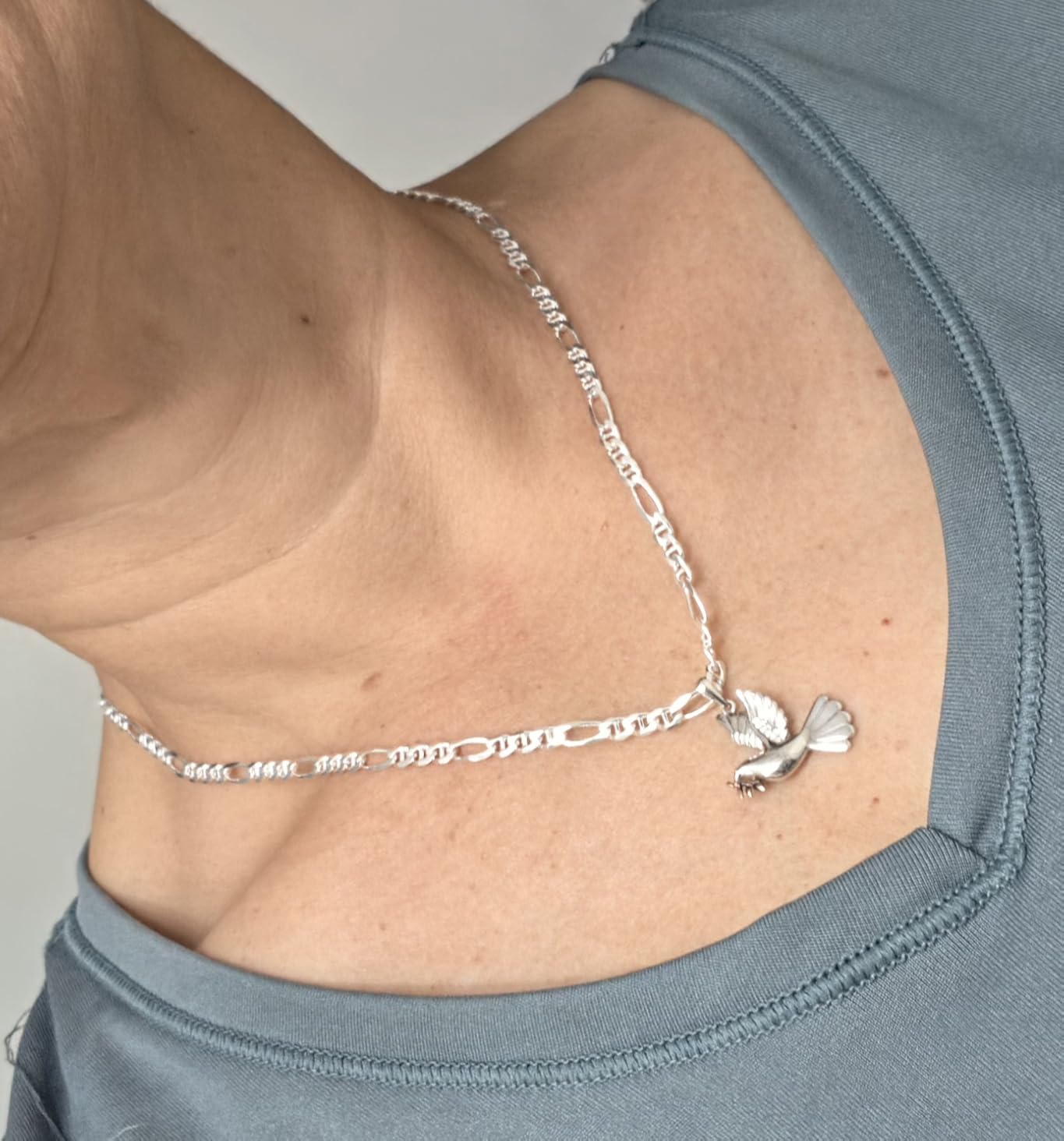 Savlano 925 Sterling Silver Italian Solid Figarucci Figaro Mariner Flat Link Chain Necklace For Men & Women - Made in Italy Comes Gift Box customer photo 1