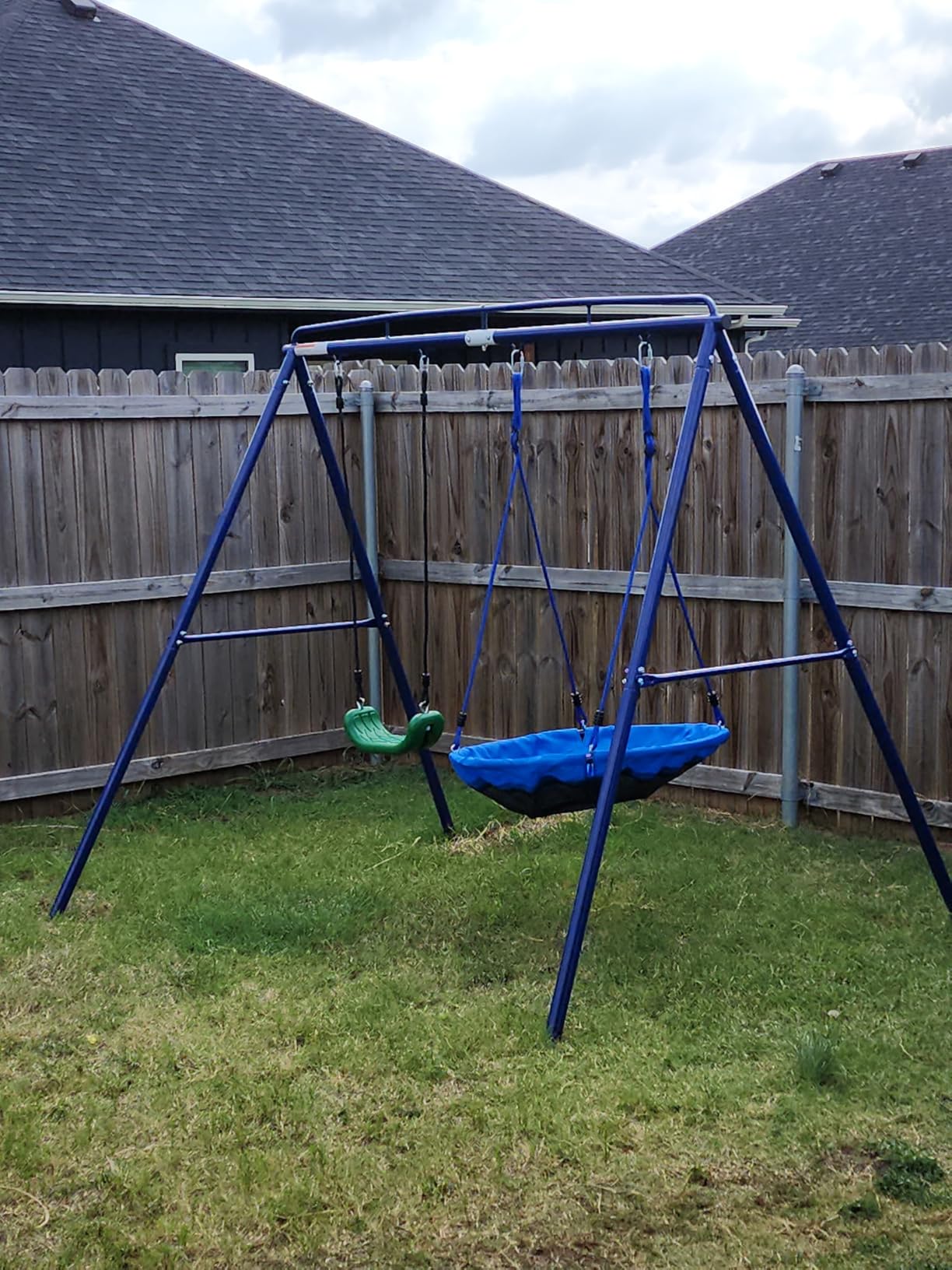 500lbs Heavy Duty Metal Saucer Swing Set Backyard Kids 45
