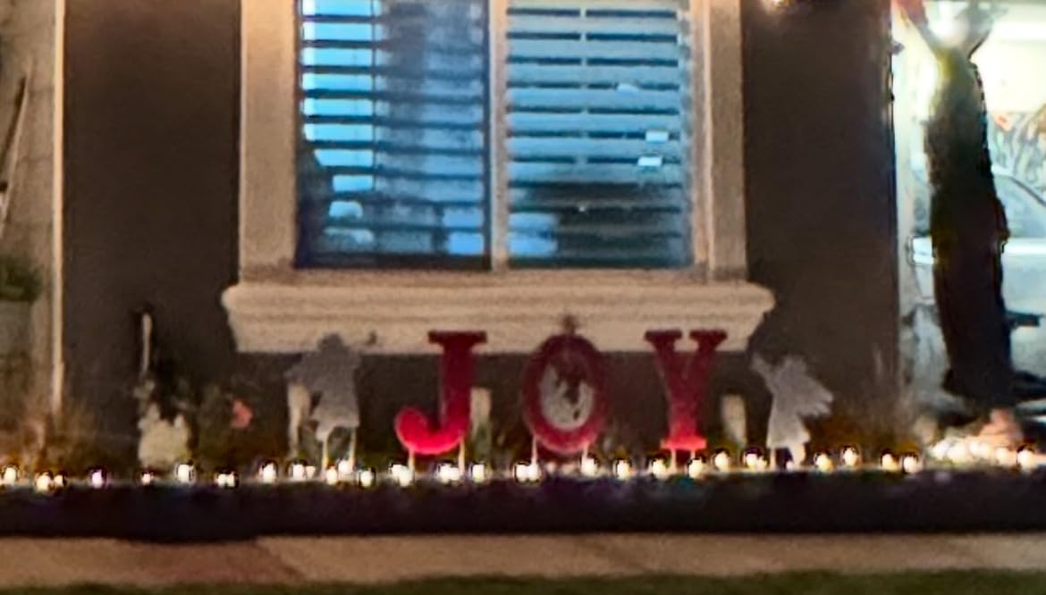 Outdoor Christmas Decorations -Joy Nativity Sets for Christmas Outdoor Xmas Nativity Lawn Religious Scenes Yard Decor with Stake for Home Lawn Pathway Walkway, Red, White customer photo 1
