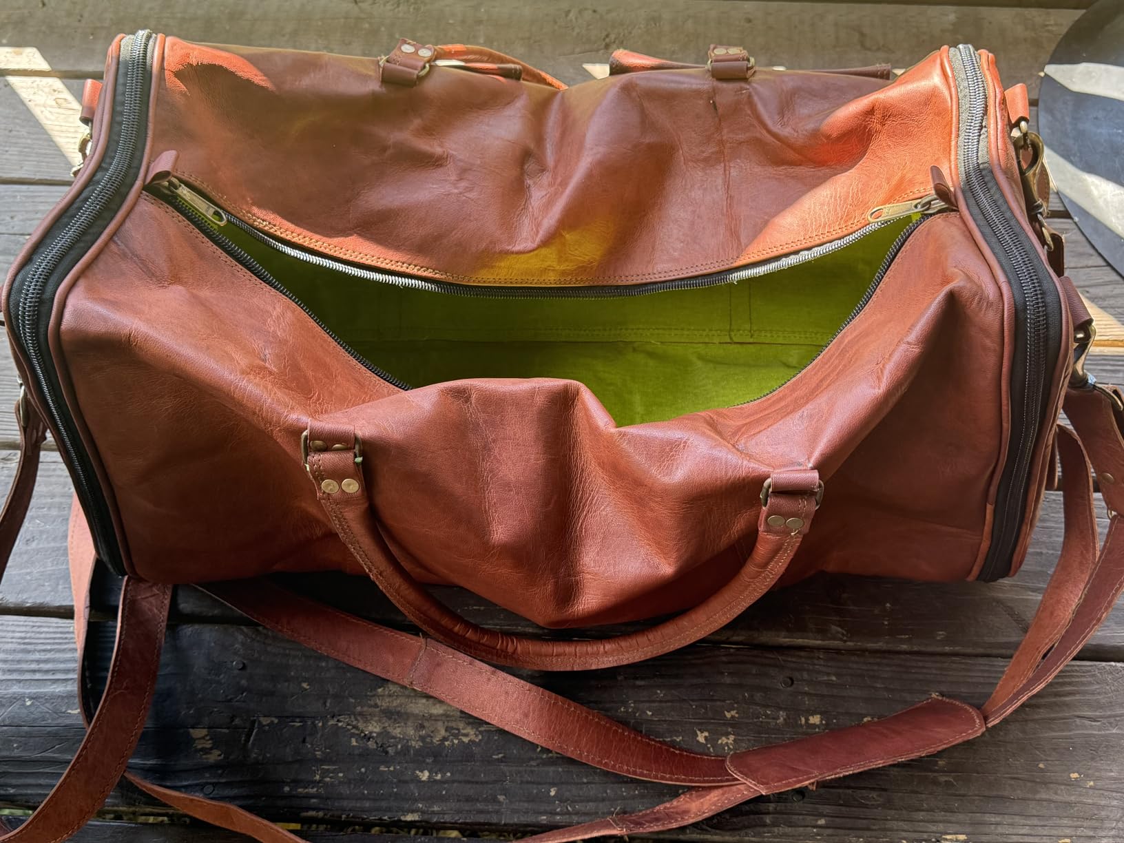 Genuine Leather Duffle Bag 24 Inch Handmade Vintage Travel Case Luggage Bags for Men, Overnight Carry On Duffel Bag Medium Weekender Gym Bag for Men and Women customer photo 1
