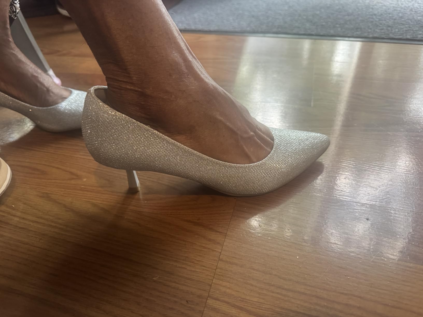 mysoft Women's Kitten Heels Closed Toe Pumps Wedding Dress Shoes customer photo 1