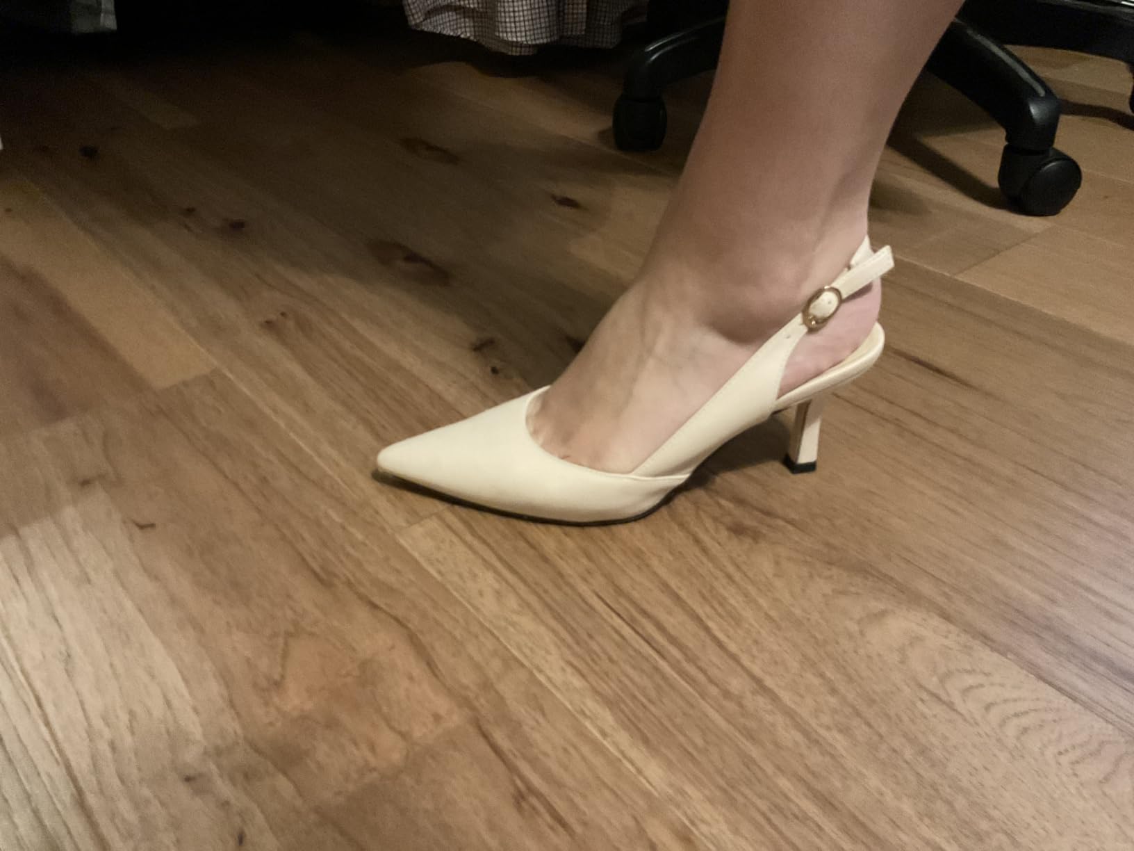 Rilista Women's Slingback Kitten Heels Closed Pointed Toe Backless Wedding Party Dress Pumps Shoes customer photo 1