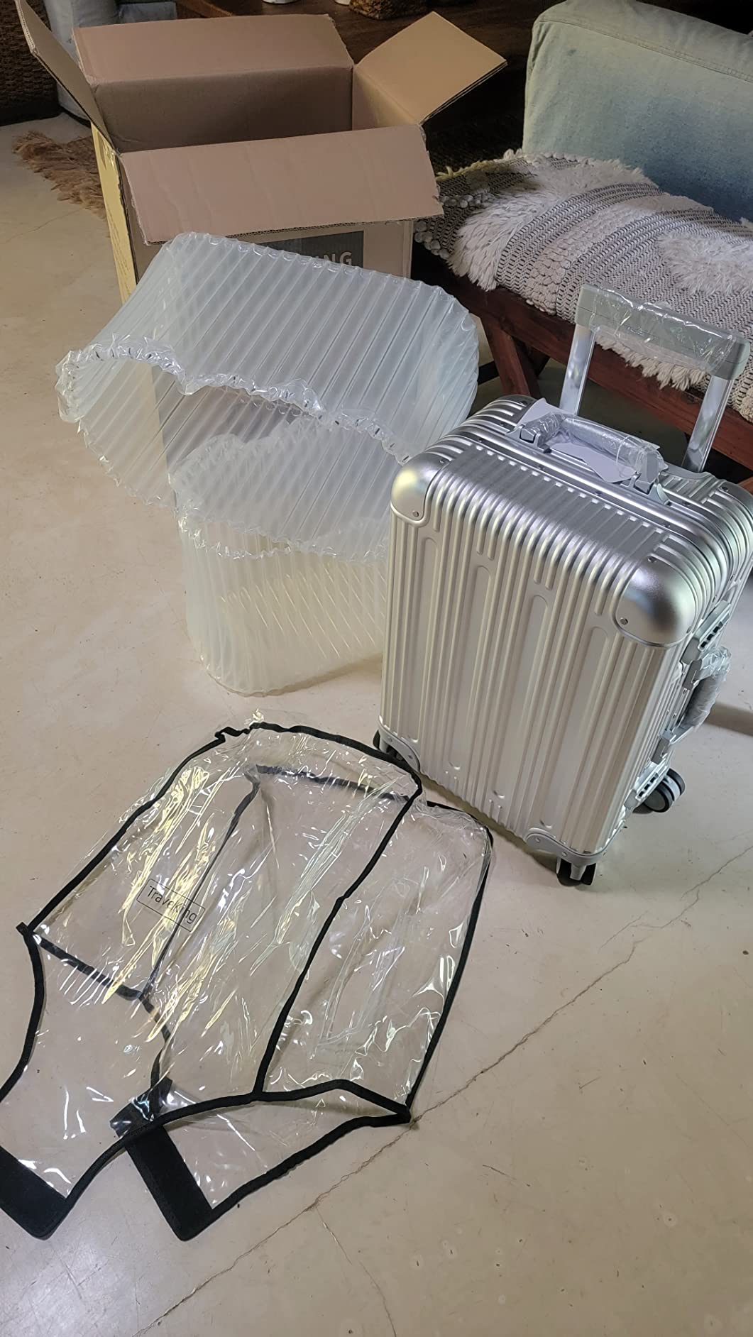 TRAVELKING All Aluminum Luggage Carry On Spinner Hard Shell Suitcase Lightweight Metal Suitcases 20“ & 28 Inch Luggage Set customer photo 1
