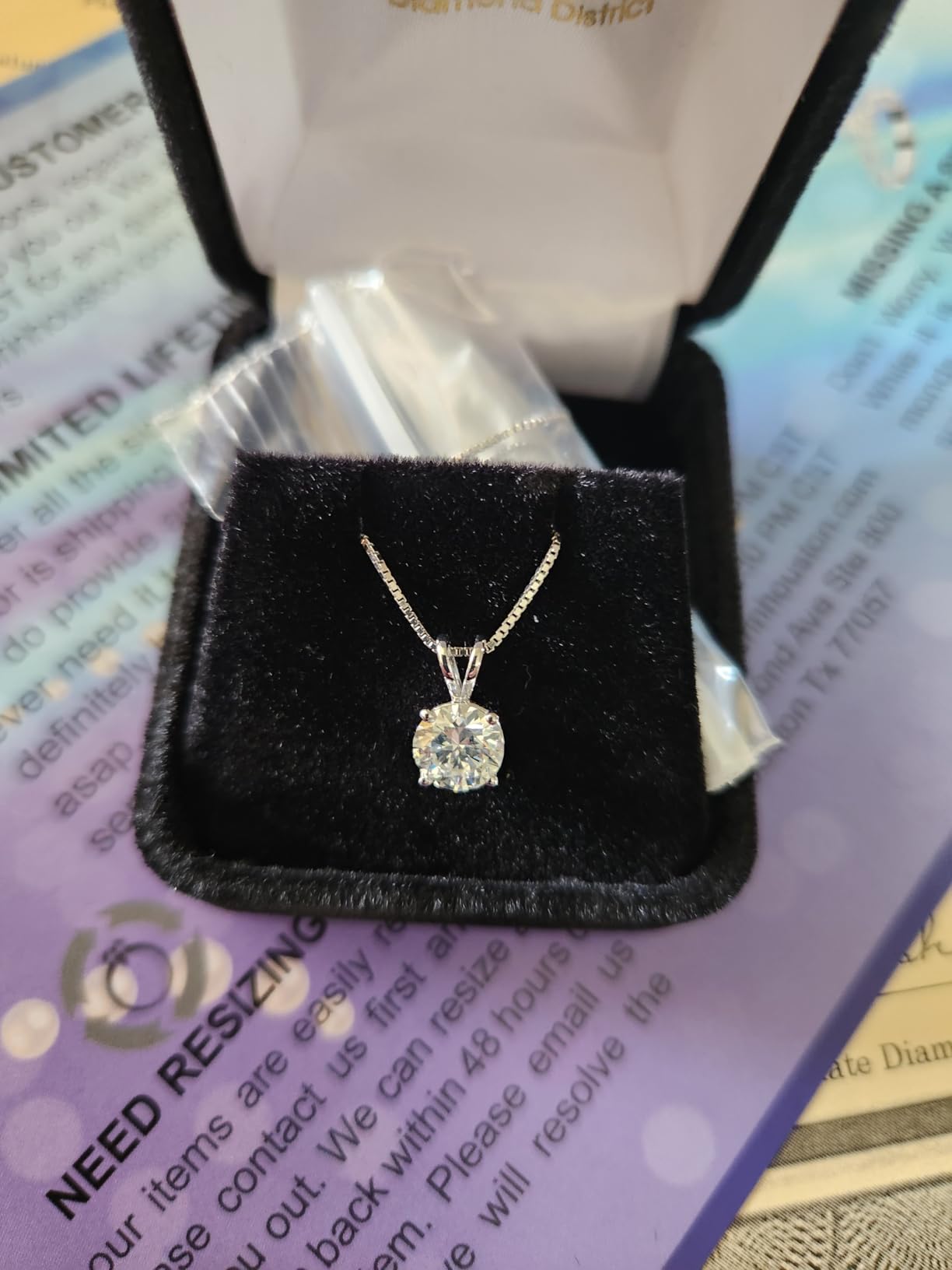 1 to 10 Carat 14K White Gold Lab Grown Diamond Solitaire Pendant Necklace customer photo 2