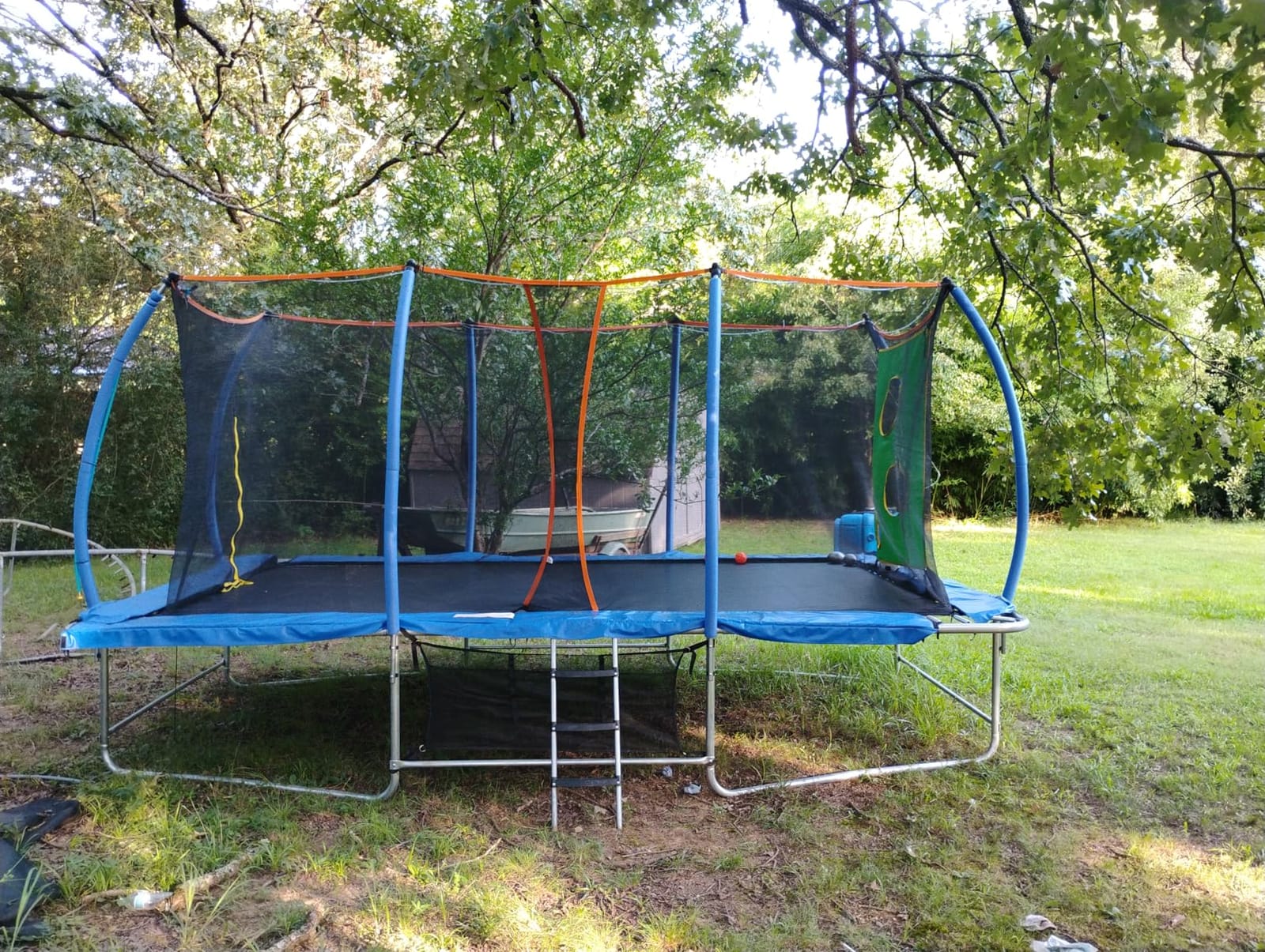 Lyromix 14FT & 16FT Outdoor Rectangle Trampoline for Kids & Adults, Curved Poles, Pumpkin Color, Light, Sprinkler, Soccer & Storage Bag customer photo 2
