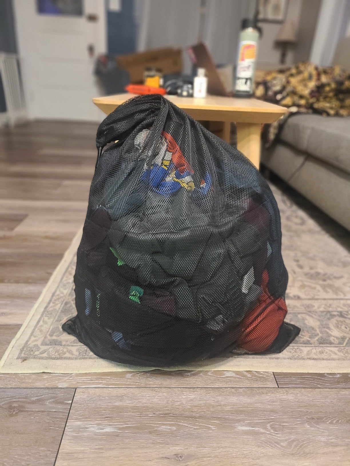 2 Pack Mesh Laundry Bags 23x34 Inch Drawstring Locking for Travel Home customer photo 2