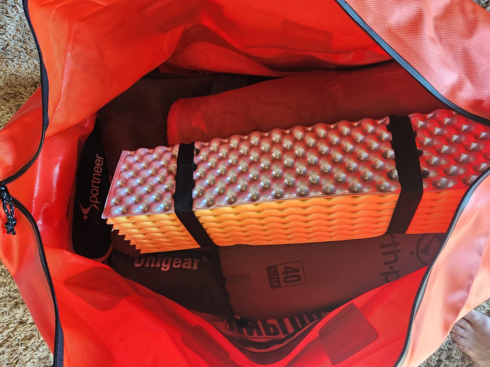 UNPLUG Ultimate Adventure | 1680D Heavy Duty Waterproof Bag | Large Travel Bag which can be Used for Camping, Motorcycling, Boating, or Hunting| 65L Adventure Orange customer photo 1