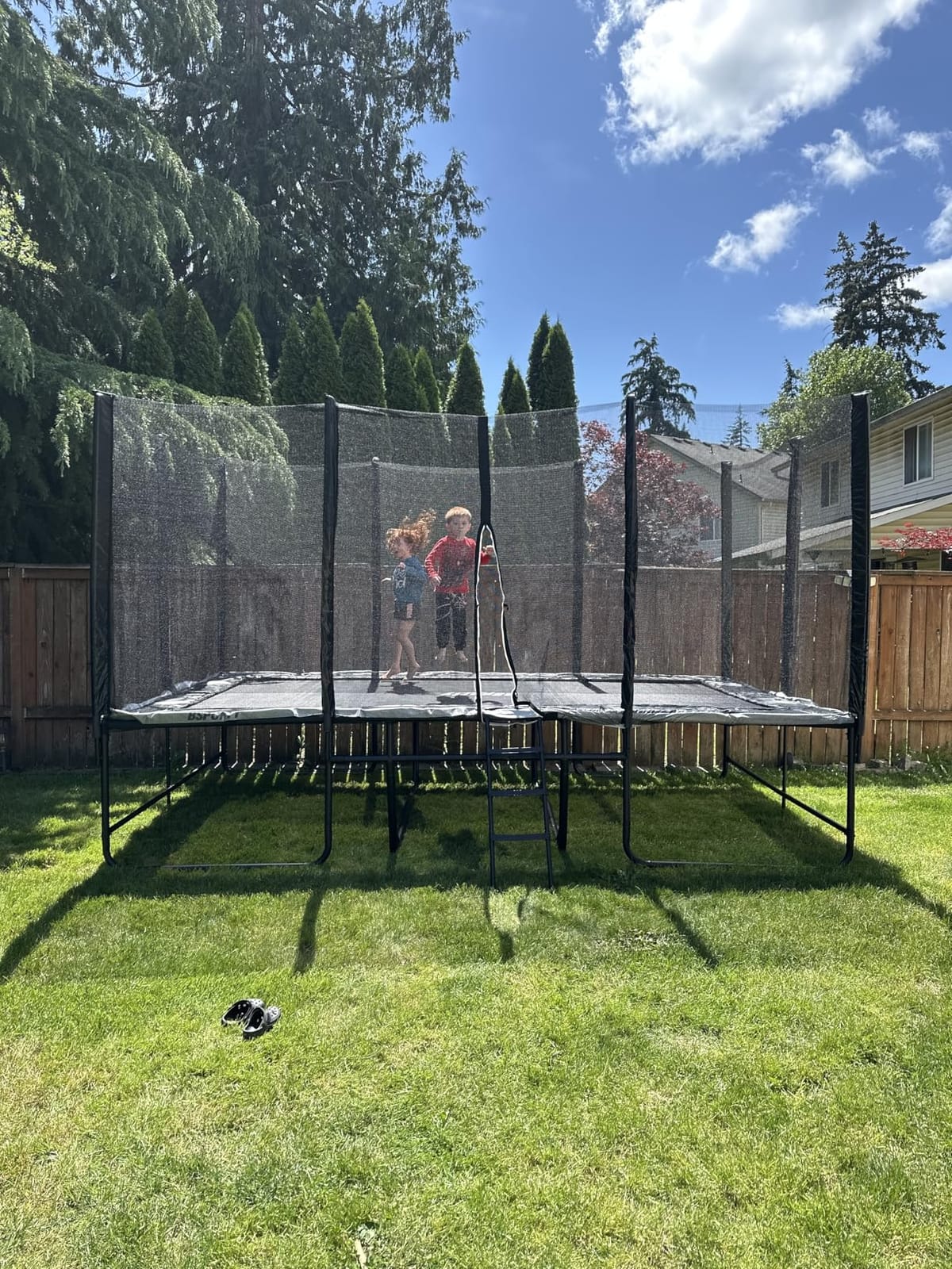 Ultra Rectangle Trampoline 8X14FT 2200LBS Weight Capacity Outdoor Square Gymnastics Heavy-Duty Trampolines with Full-Wrap Net Enclosure for Kids Adults customer photo 1