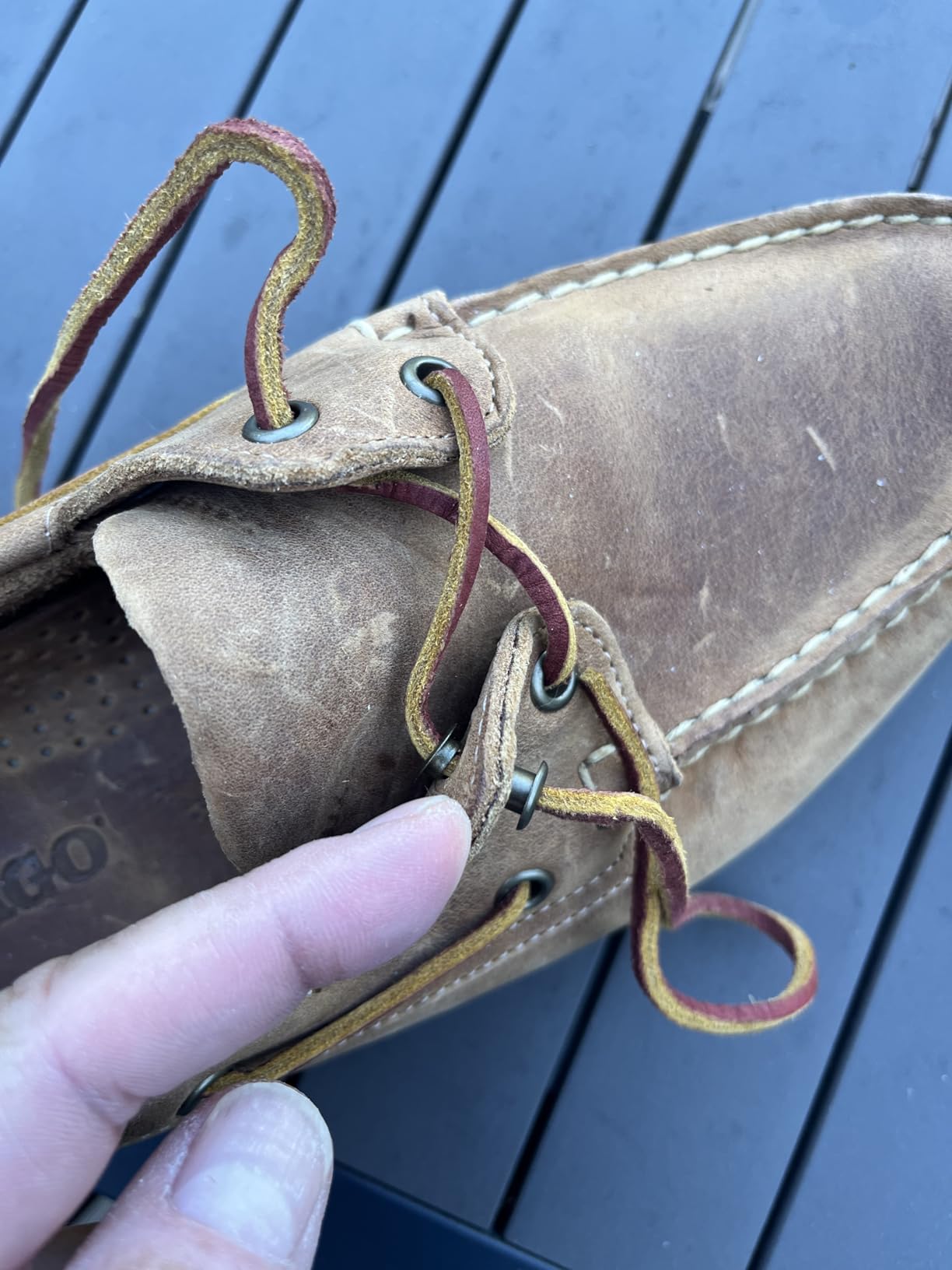 Sebago Docksides Portland Crazy H Moccasin Boat Shoes - Full Leather Upper & Sock Lining with 360° Laces and Non-Marking Slip Soles customer photo 1