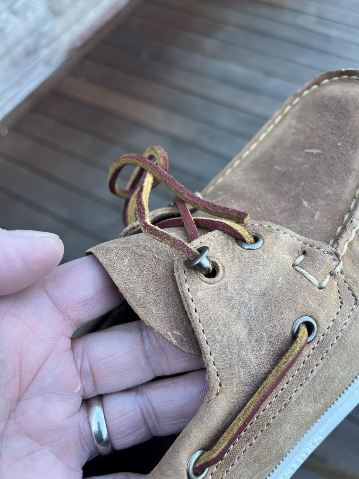 Sebago Docksides Portland Crazy H Moccasin Boat Shoes - Full Leather Upper & Sock Lining with 360° Laces and Non-Marking Slip Soles customer photo 2
