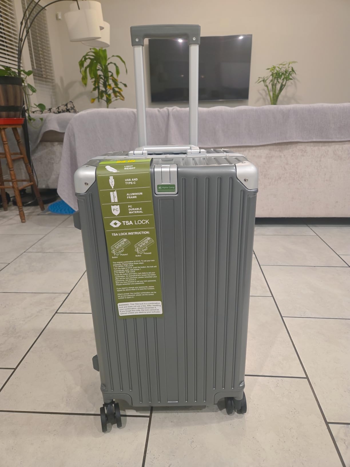 ALPHA CAMP Trunk Luggage 30 Inch with Aluminum Frame Zipperless Suitcase customer photo 2
