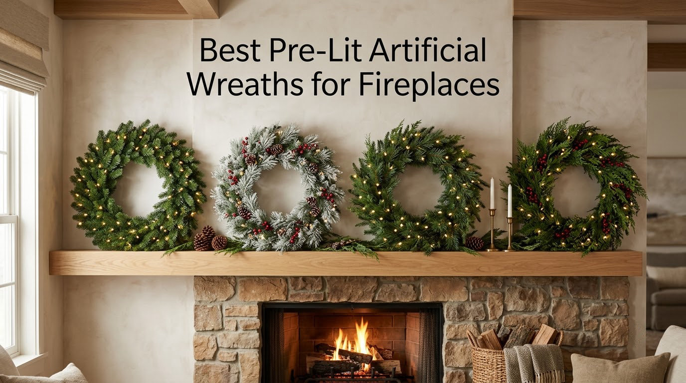 Best Pre-Lit Artificial Wreaths for Fireplaces